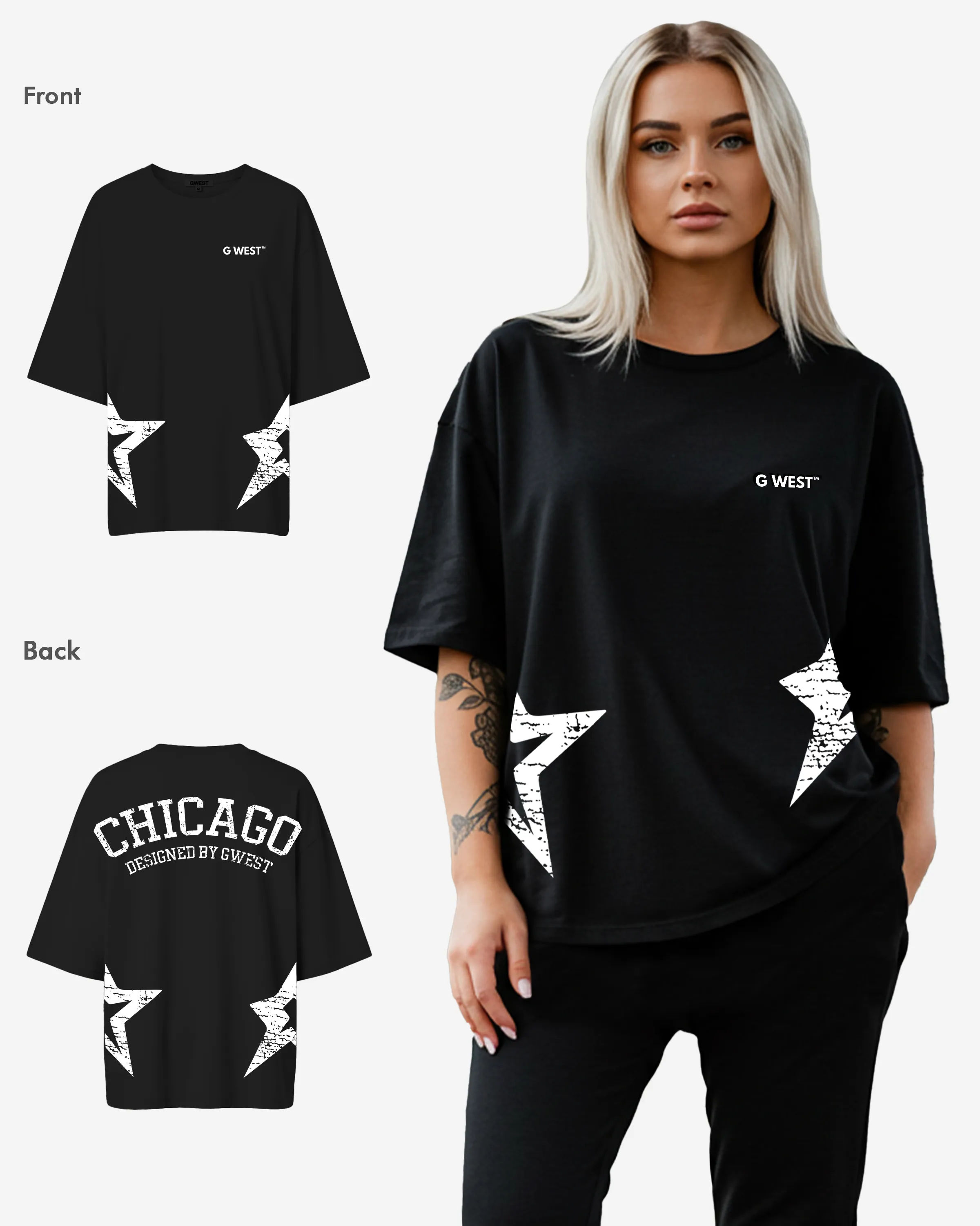 G West Womens Oversized Chicago Arch Logo Tee sold by Zulily product image thumbnail 2