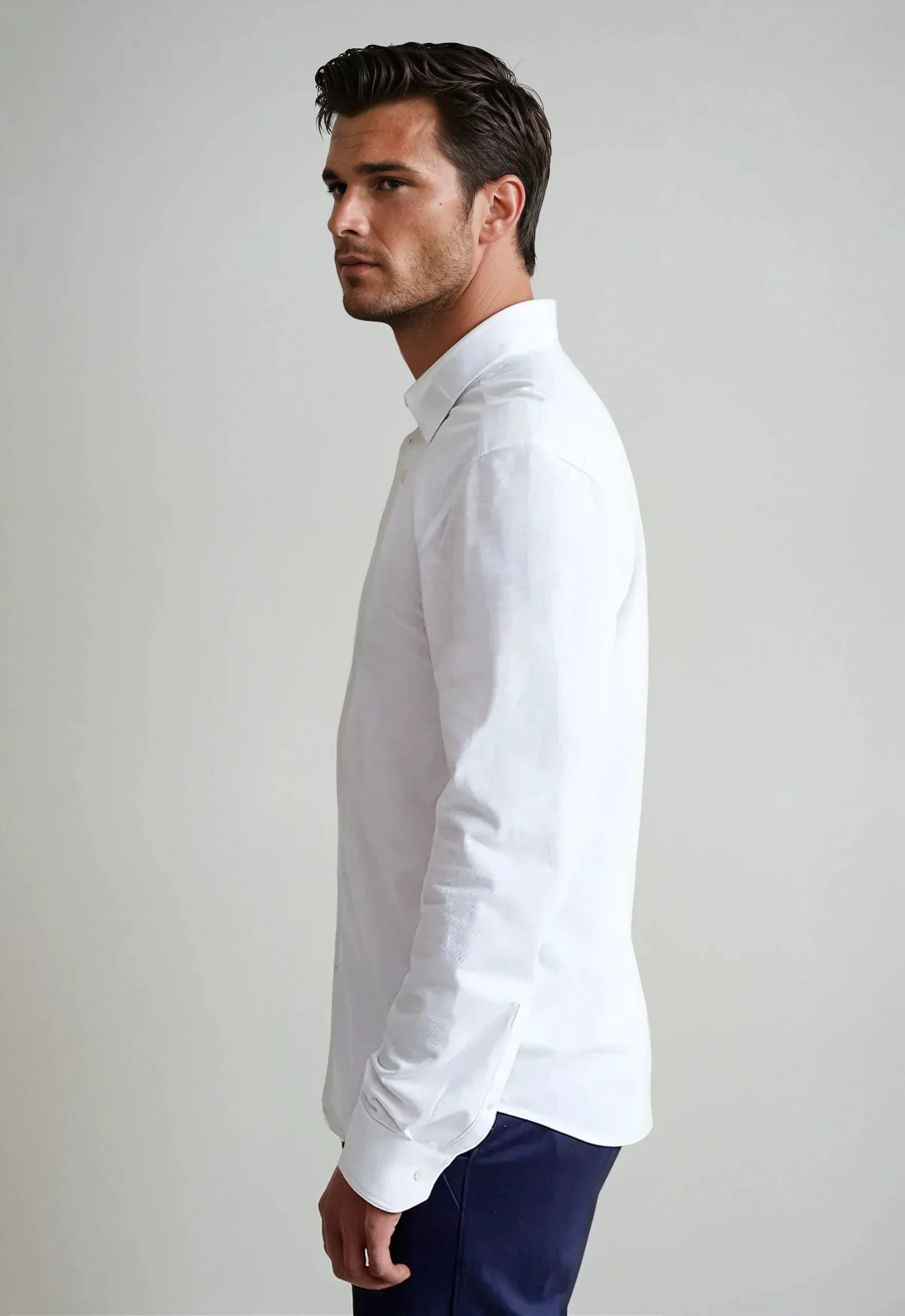 Classic White Long Sleeve Button Down Tech Shirt sold by Zulily product image thumbnail 4