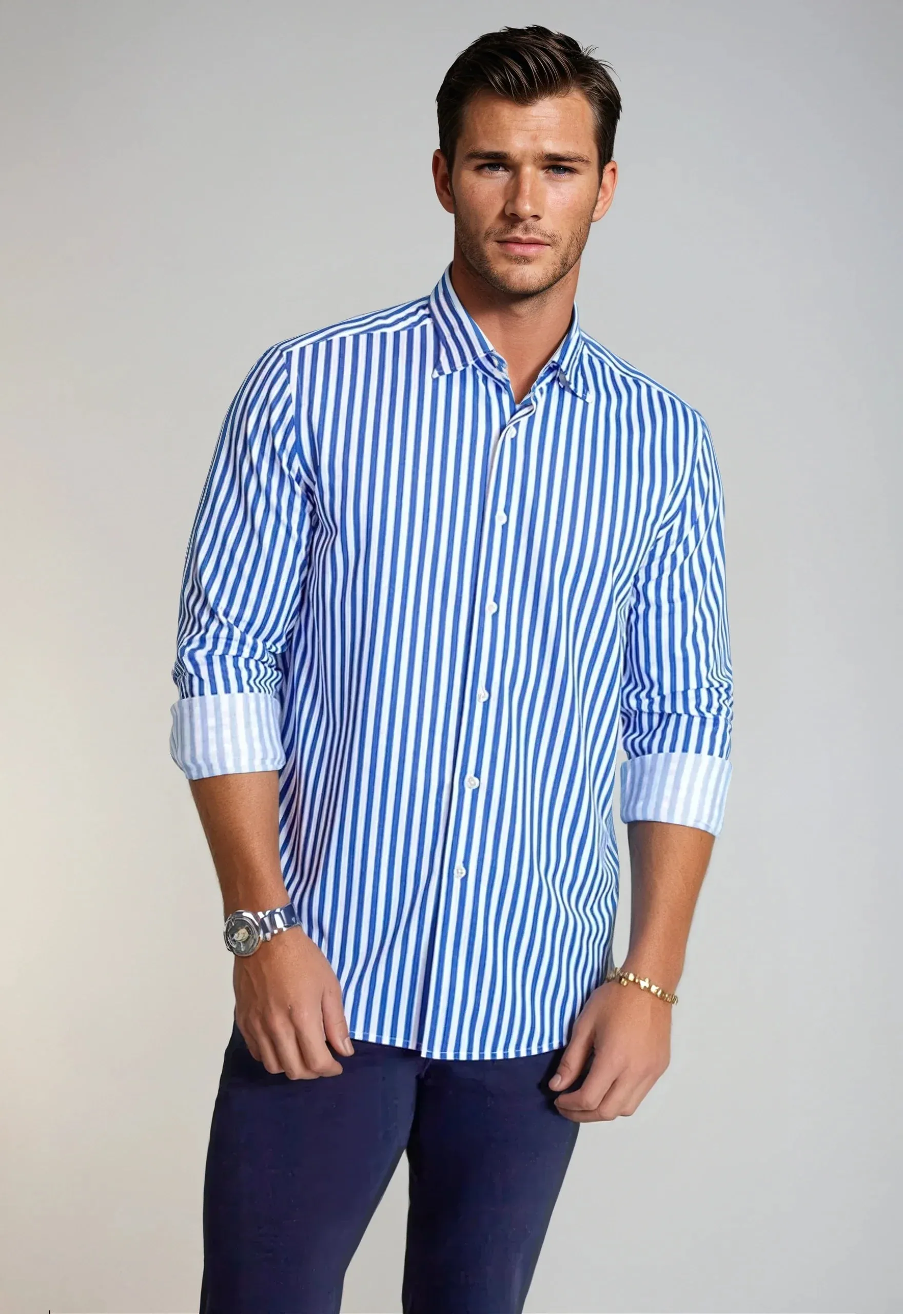 The Go Big Stripe Long Sleeve Tech Shirt - Royal Blue sold by Zulily product image thumbnail 4