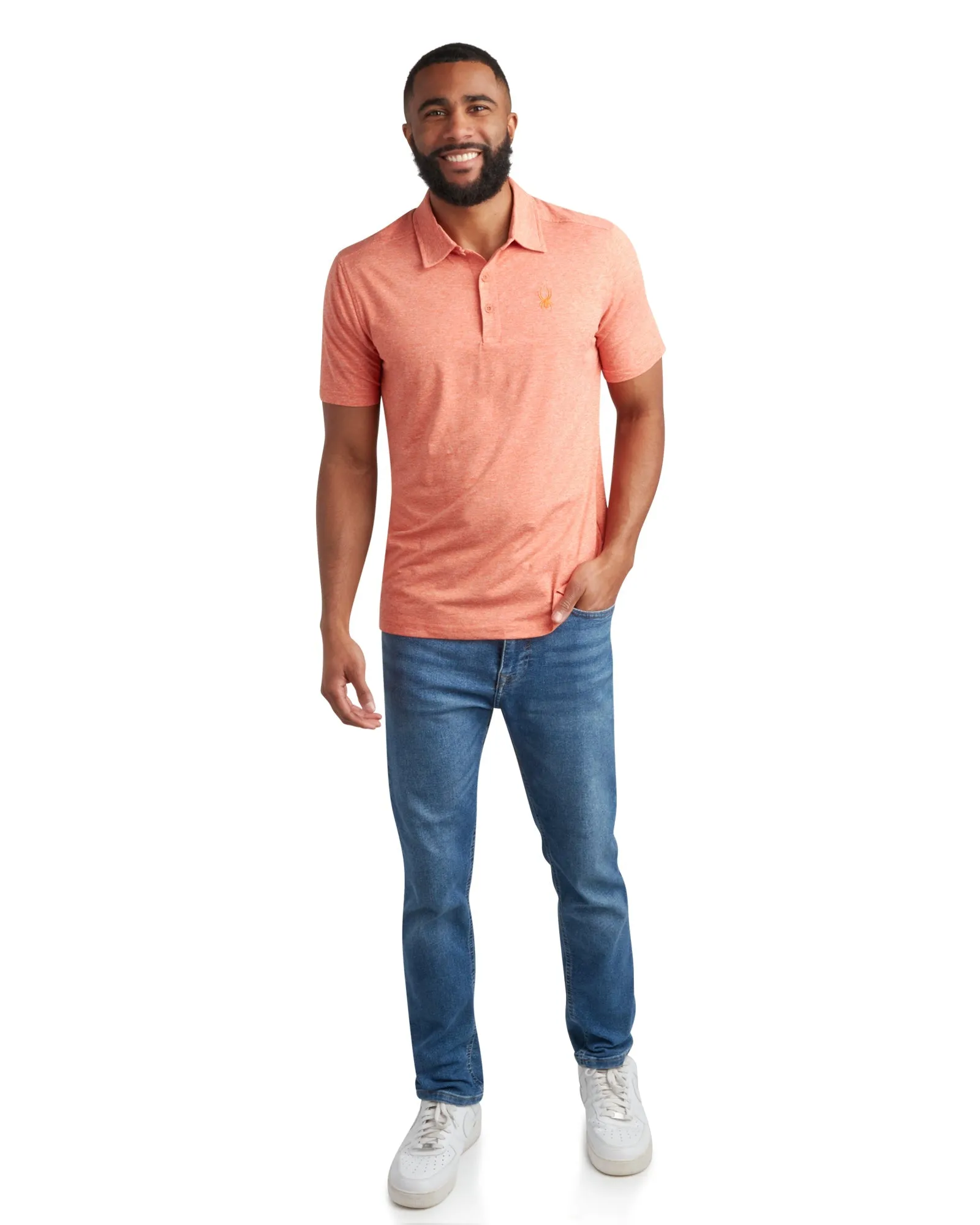 Men's Short Sleeve Jersey Polo - Burnt Orange sold by Zulily