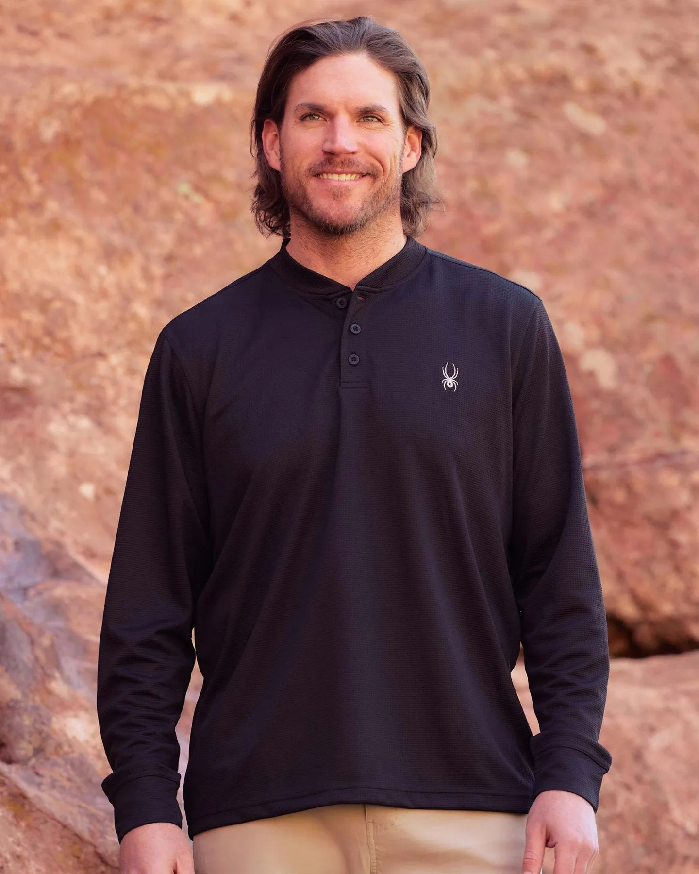 Men's Long Sleeve Thermal Henley - Black sold by Zulily product image thumbnail 2