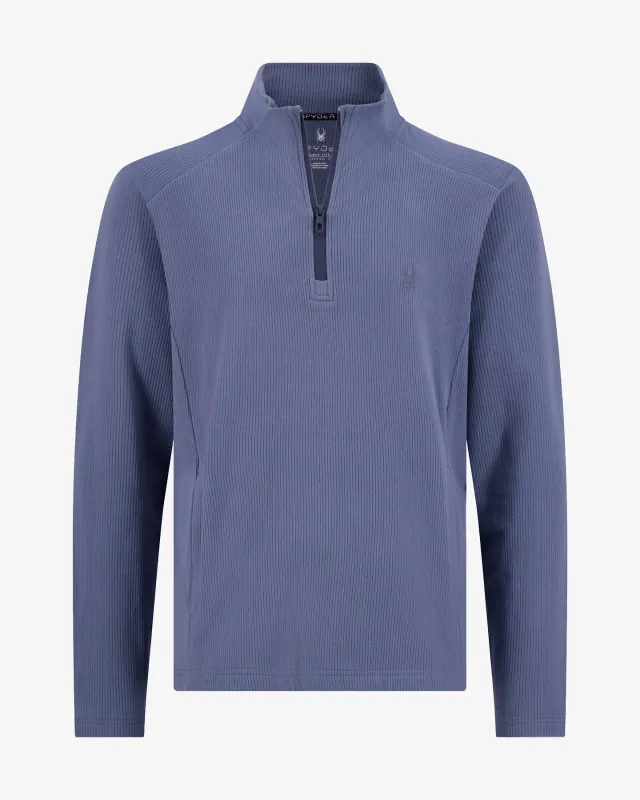 Men's Corduroy Quarter Zip - Midnight Blue made by Spyder