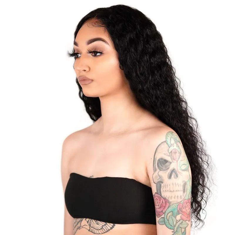 Deep Wave 13x4 Transparent Lace Front Human Hair Wig sold by Zulily product image thumbnail 4