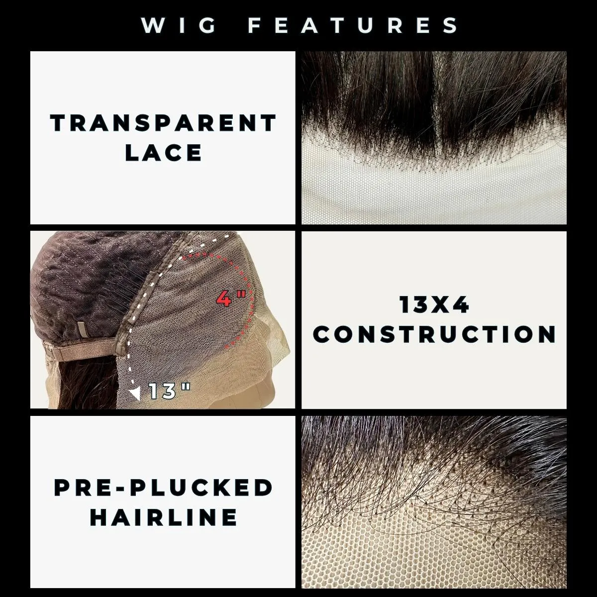 Deep Wave 13x4 Transparent Lace Front Human Hair Wig sold by Zulily product image thumbnail 5