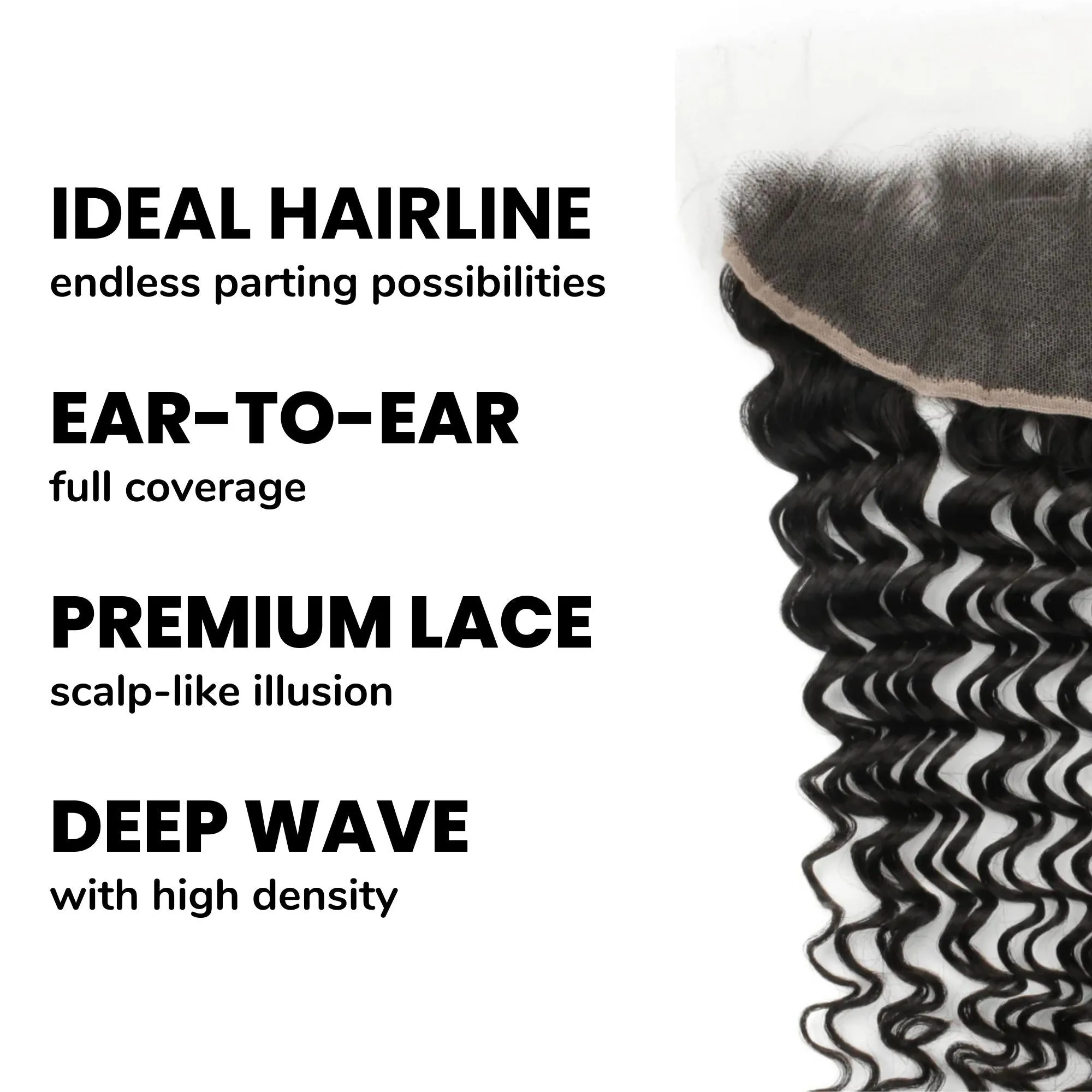 Deep Wave 13x4 HD Lace Human Hair Frontal sold by Zulily product image thumbnail 3