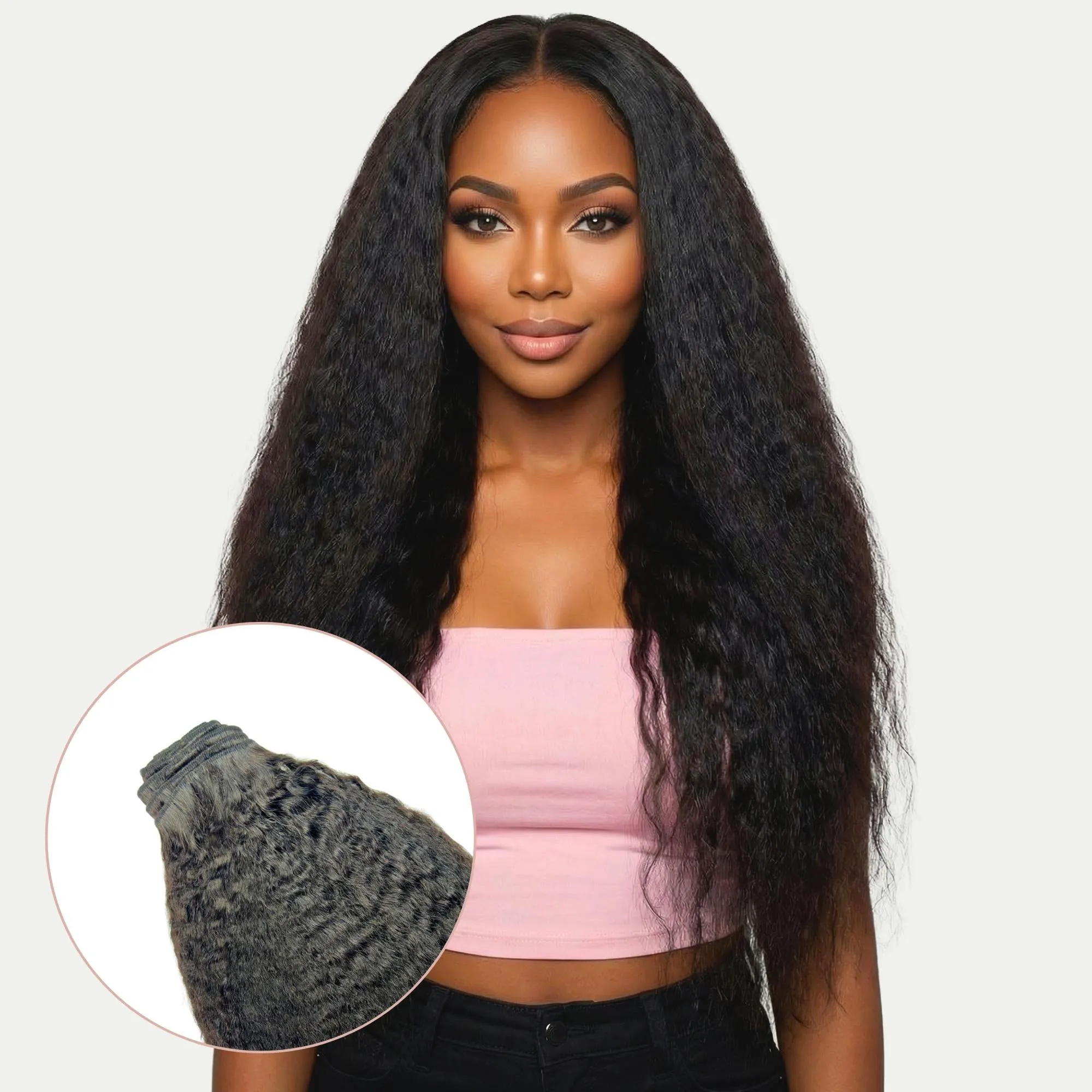 Kinky Straight Clip-In 100% Human Hair Extensions sold by Zulily