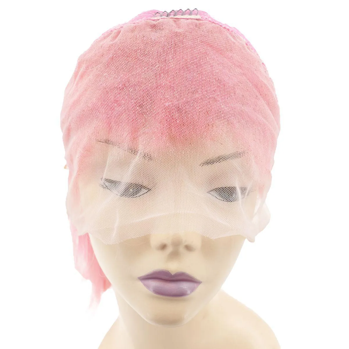 Cotton Candy 13x4 Transparent Lace Front 100% Human Hair Bob Wig sold by Zulily product image thumbnail 4