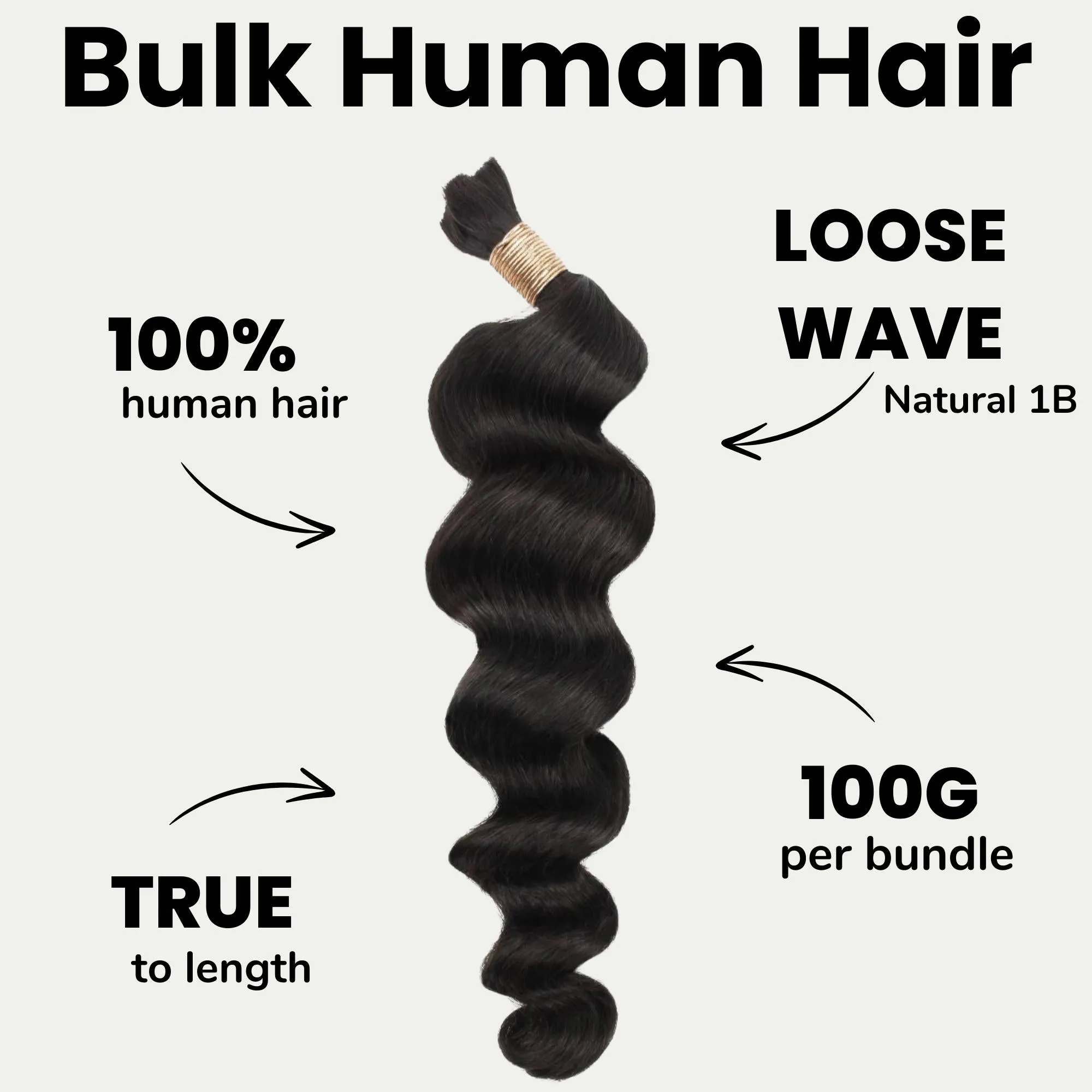 Loose Wave Bulk 100% Human Braiding Hair sold by Zulily product image thumbnail 2