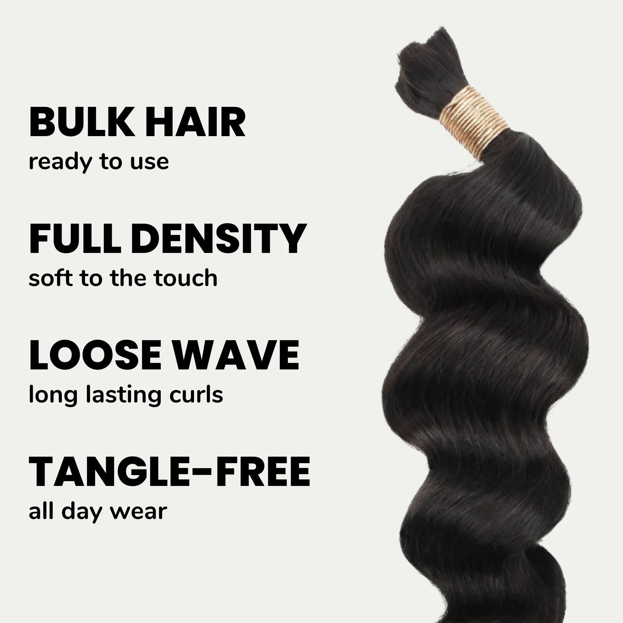 Loose Wave Bulk 100% Human Braiding Hair sold by Zulily product image thumbnail 3