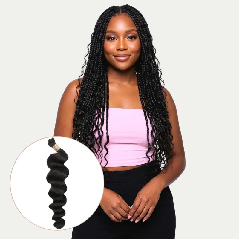 Loose Wave Bulk 100% Human Braiding Hair made by Private Label