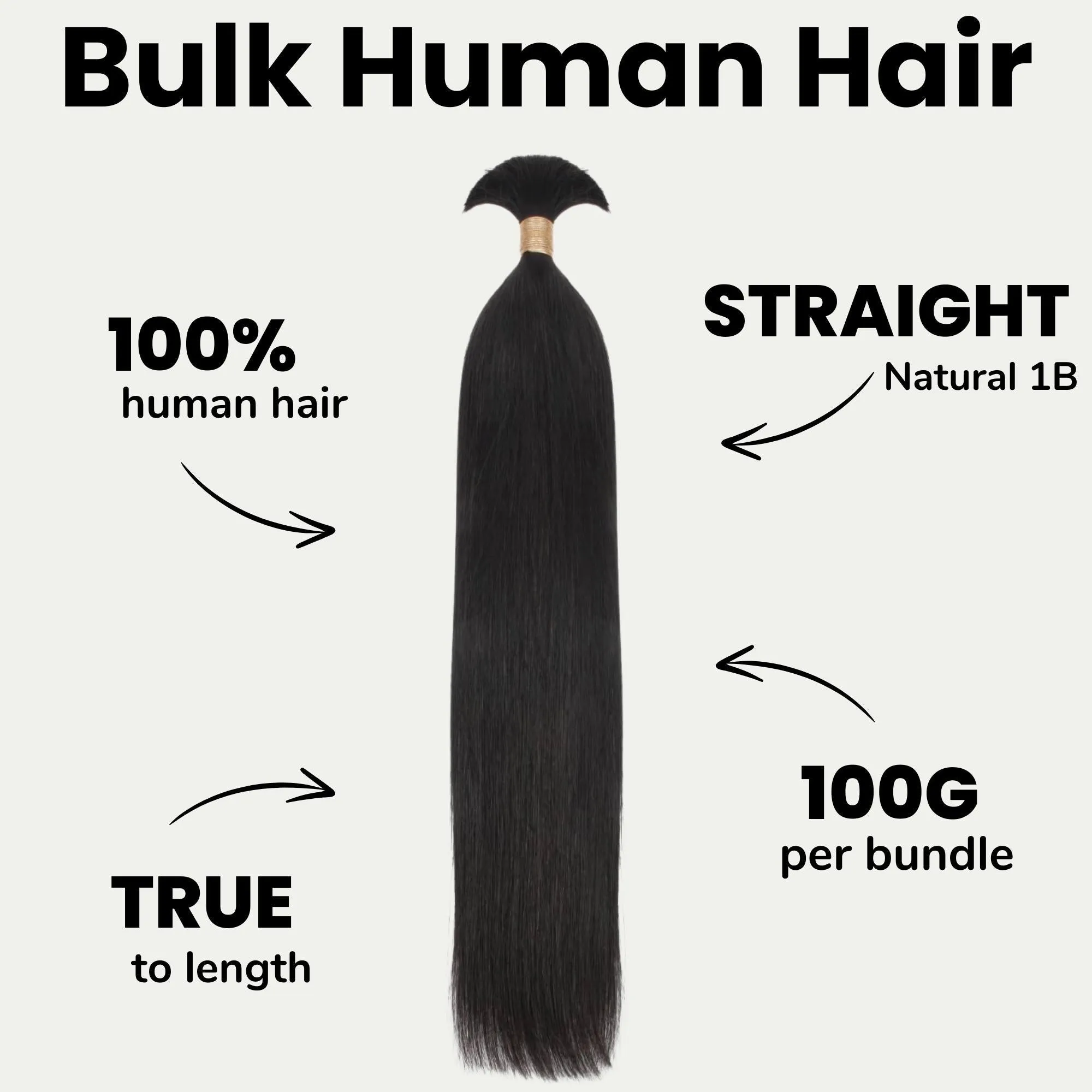 Straight Bulk 100% Human Braiding Hair sold by Zulily product image thumbnail 2