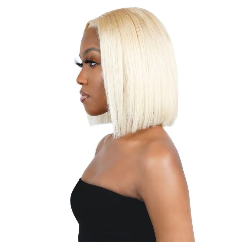 Blonde Straight 13x4 Transparent Lace 100% Human Hair Bob Wig sold by Zulily product image thumbnail 2
