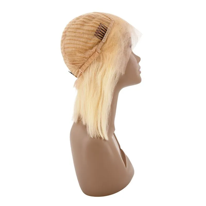 Blonde Straight 13x4 Transparent Lace 100% Human Hair Bob Wig sold by Zulily product image thumbnail 4