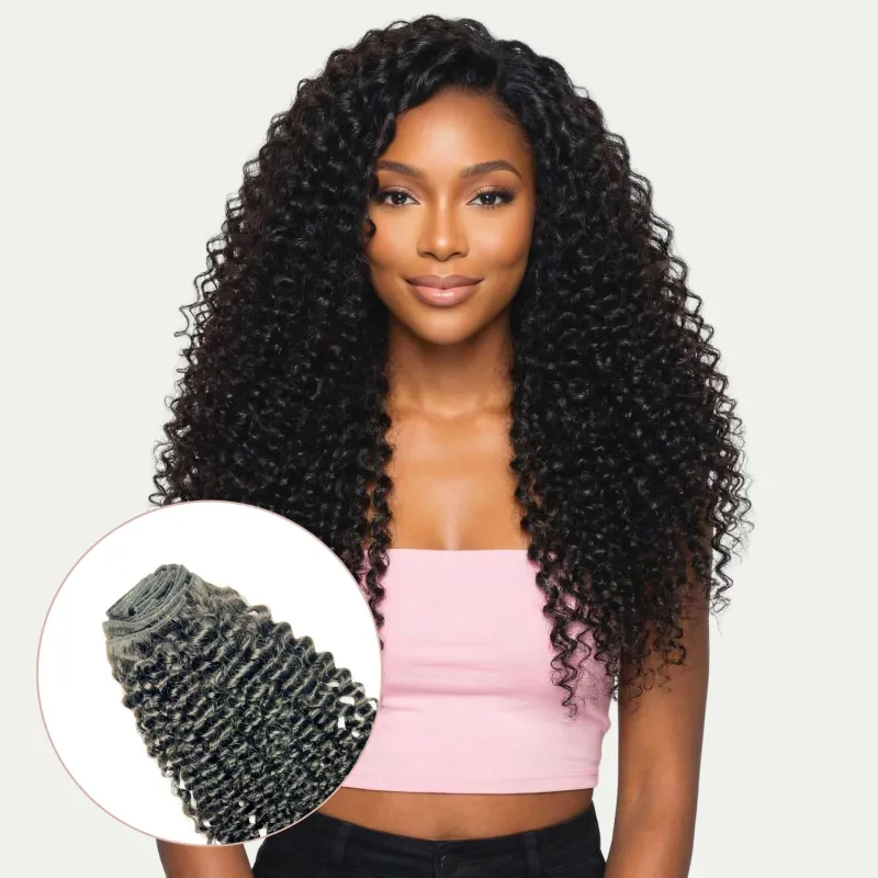 Kinky Curly Clip-In 100% Human Hair Extensions made by Private Label