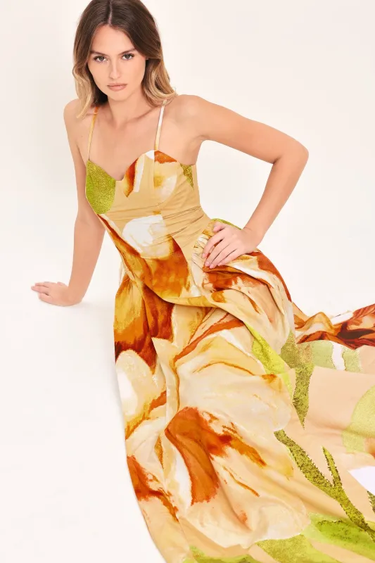 Limoncello Garden Woven Maxi Dress made by Flying Tomato