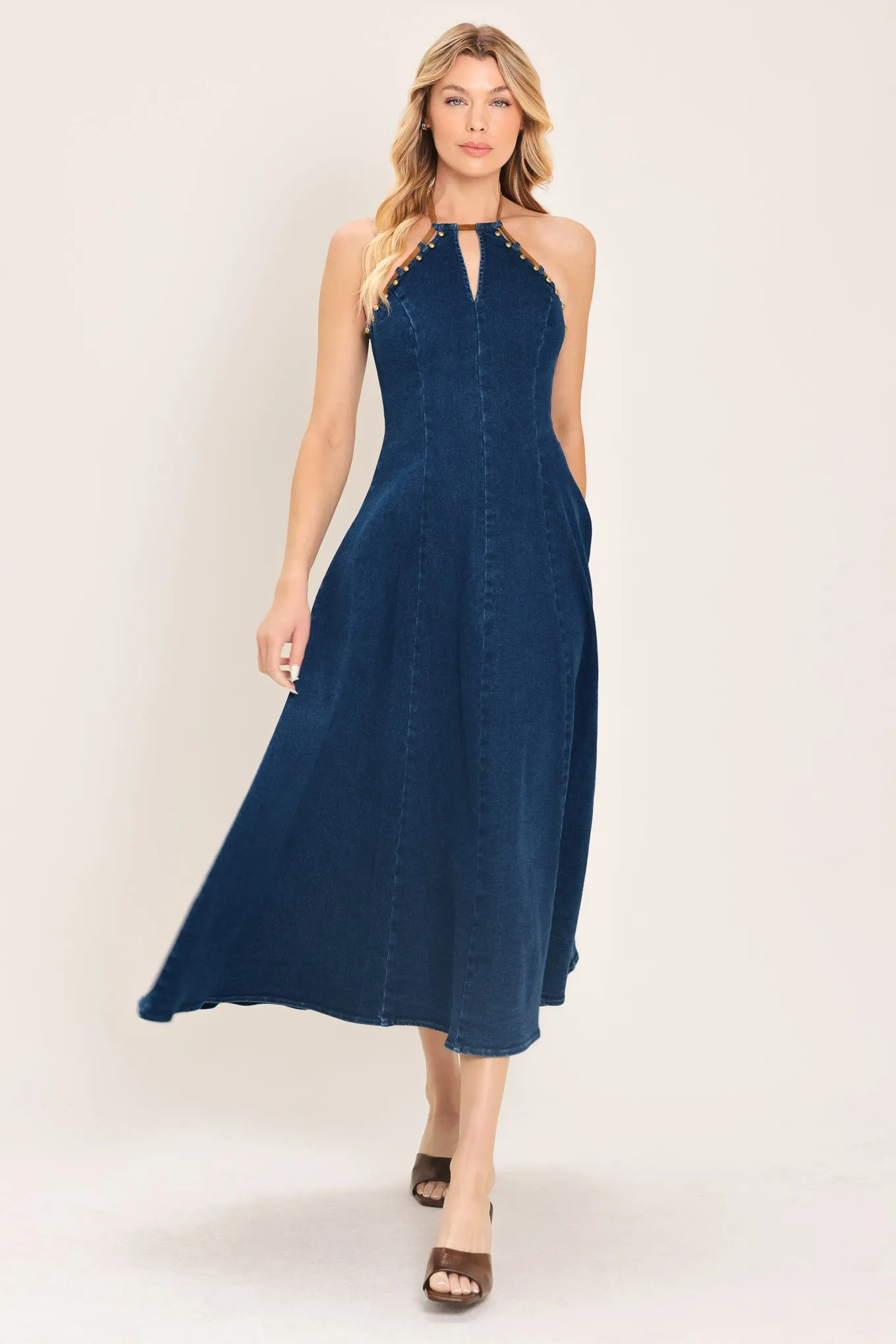 Americana Belle Denim Midi Dress sold by Zulily product image thumbnail 3