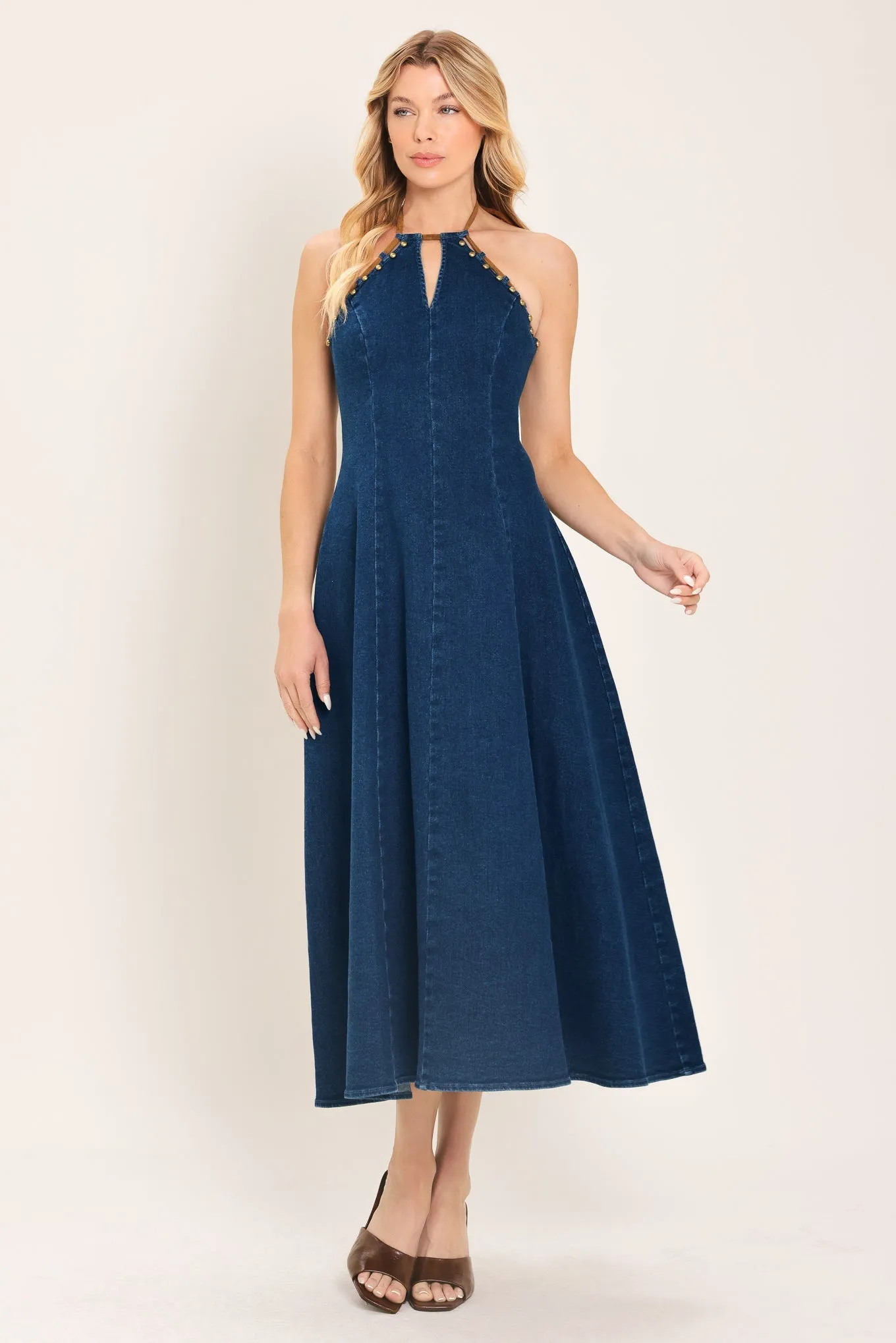 Americana Belle Denim Midi Dress sold by Zulily