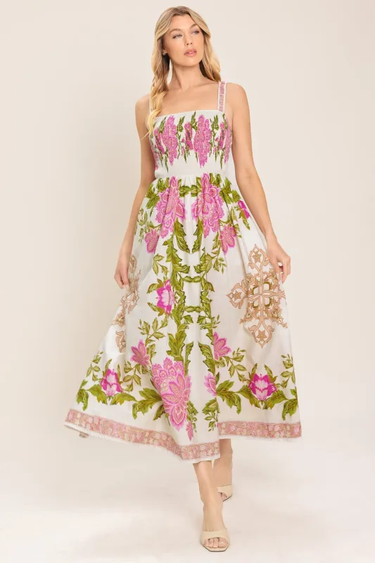 Springtime in Paris Woven Midi Dress made by Flying Tomato