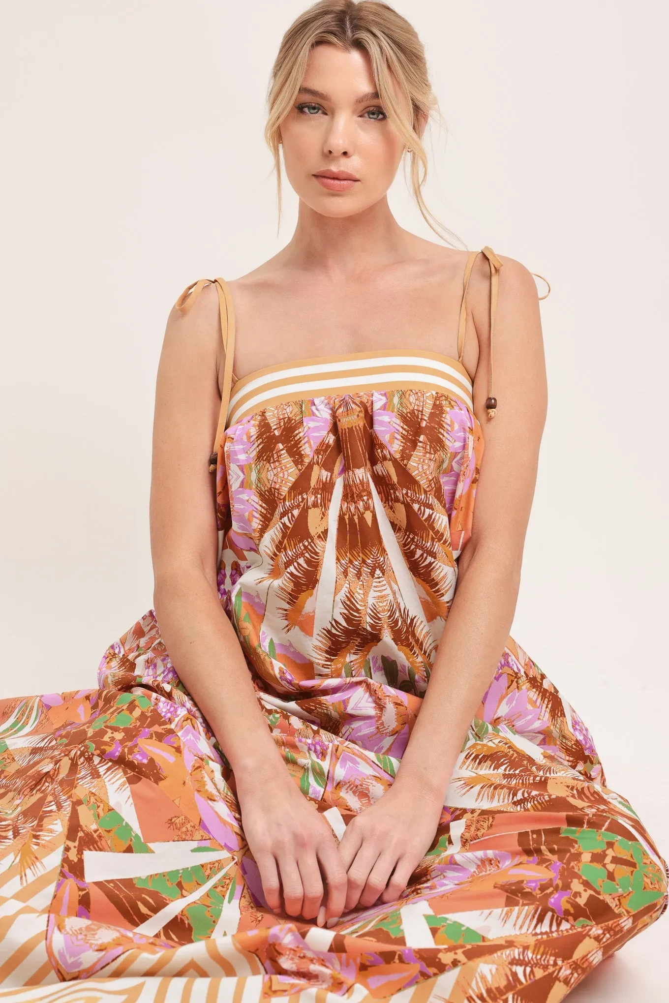 Palm Oasis Woven Maxi Dress sold by Zulily