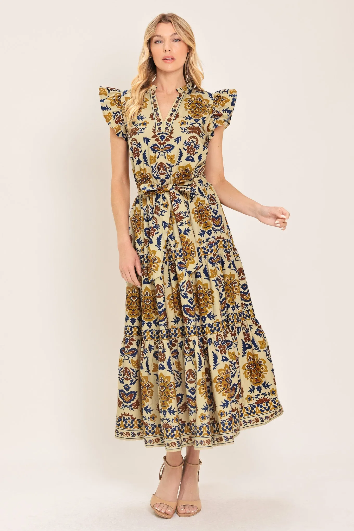 Golden Meadow Woven Midi Dress sold by Zulily