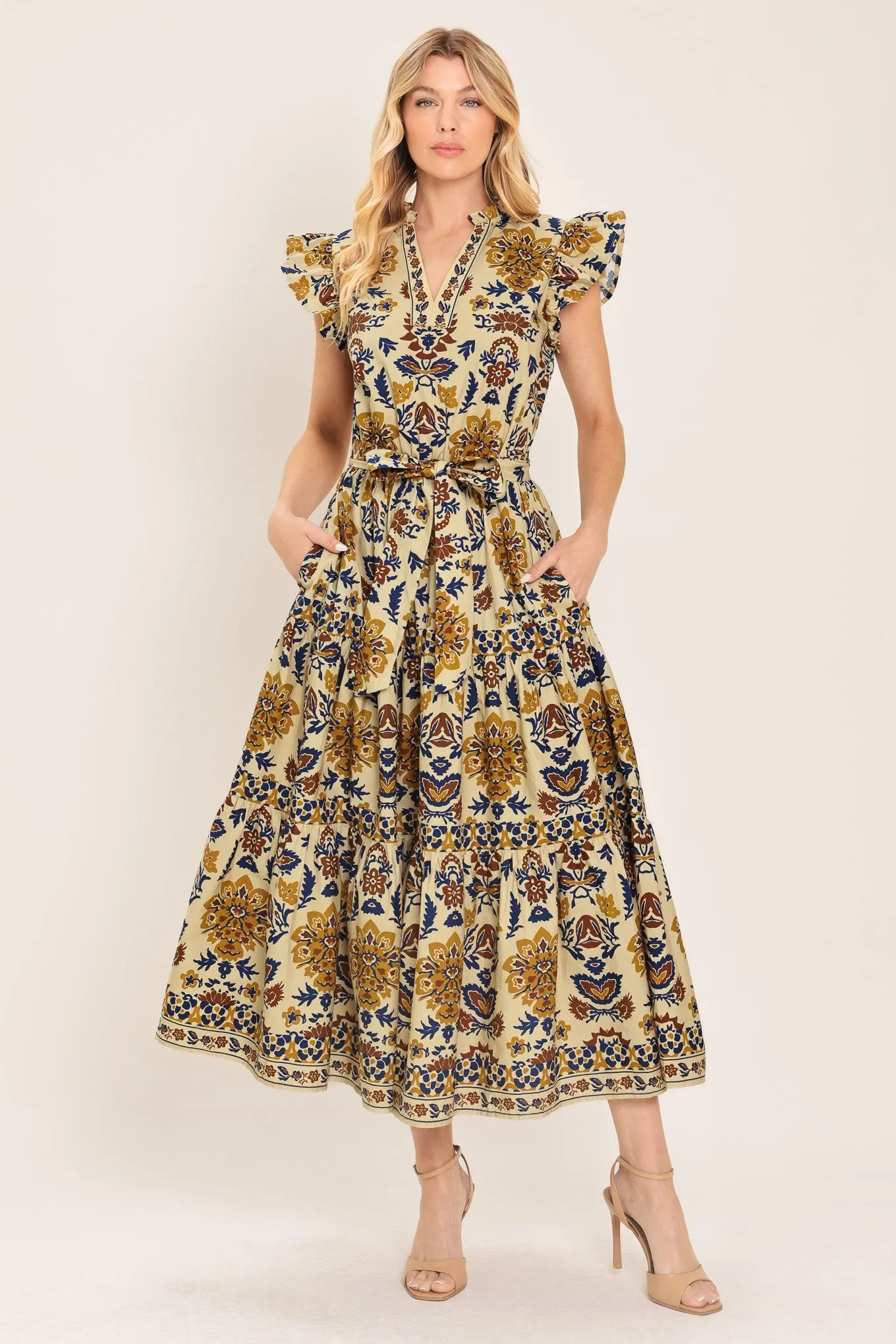 Golden Meadow Woven Midi Dress sold by Zulily product image thumbnail 5