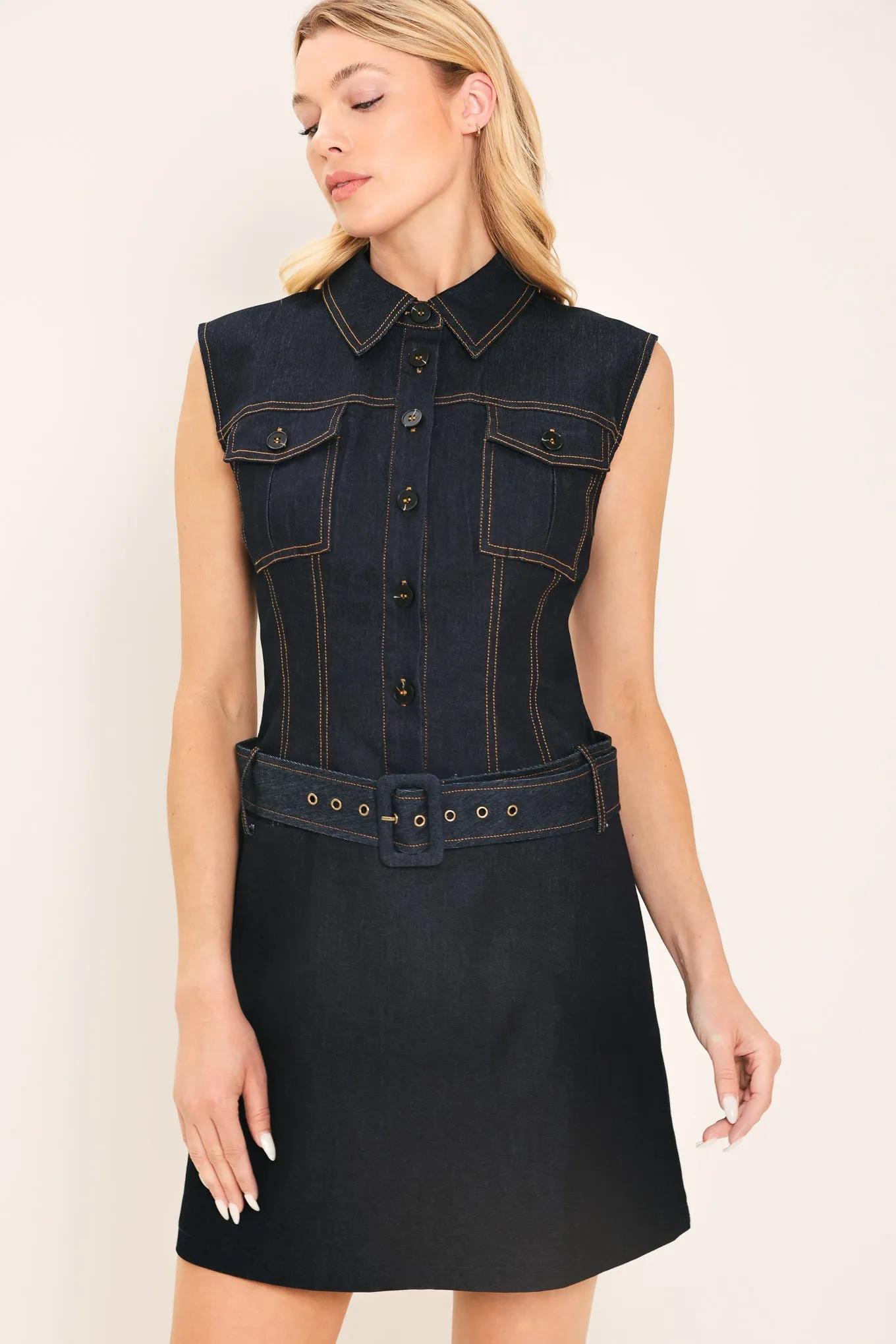 Denim Socialite Mini Dress sold by Zulily product image thumbnail 5