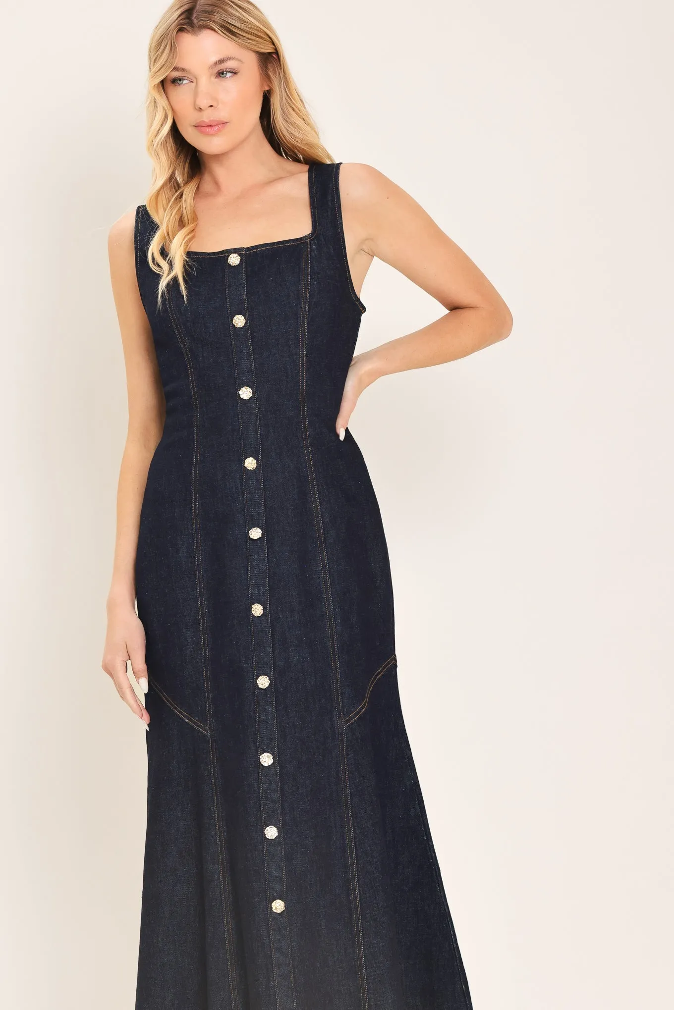 Chelsea Denim Midi Dress sold by Zulily product image thumbnail 4