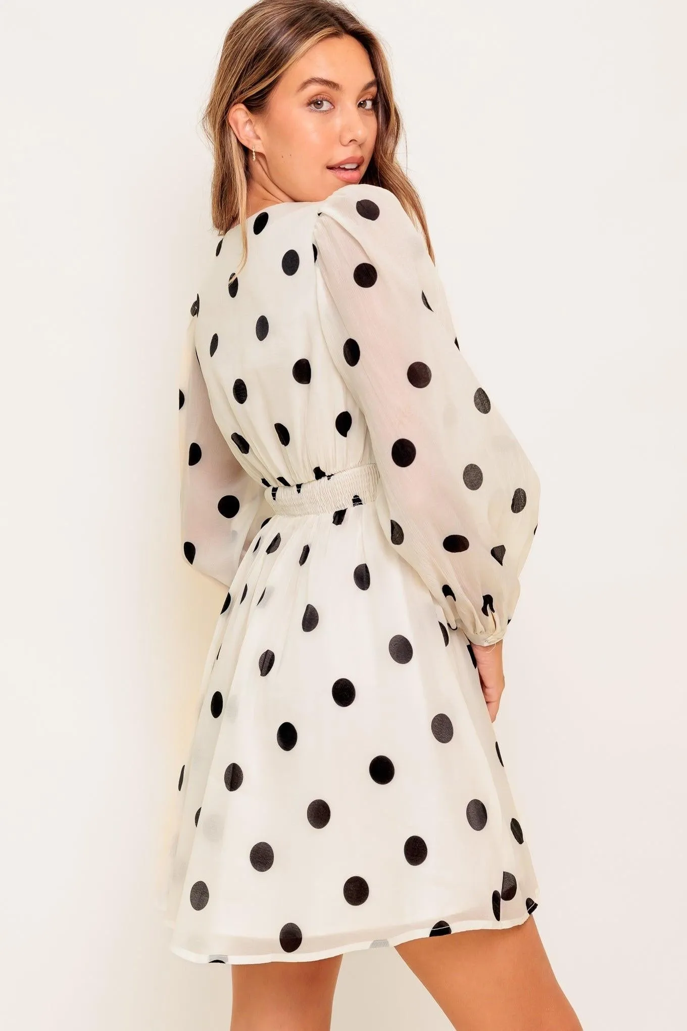 Monroe Dot Chiffon Woven Mini Dress sold by Zulily product image thumbnail 3