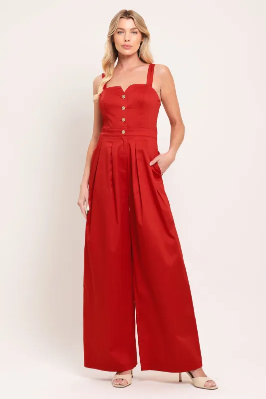 Black Tie Romance Woven Jumpsuit made by Flying Tomato