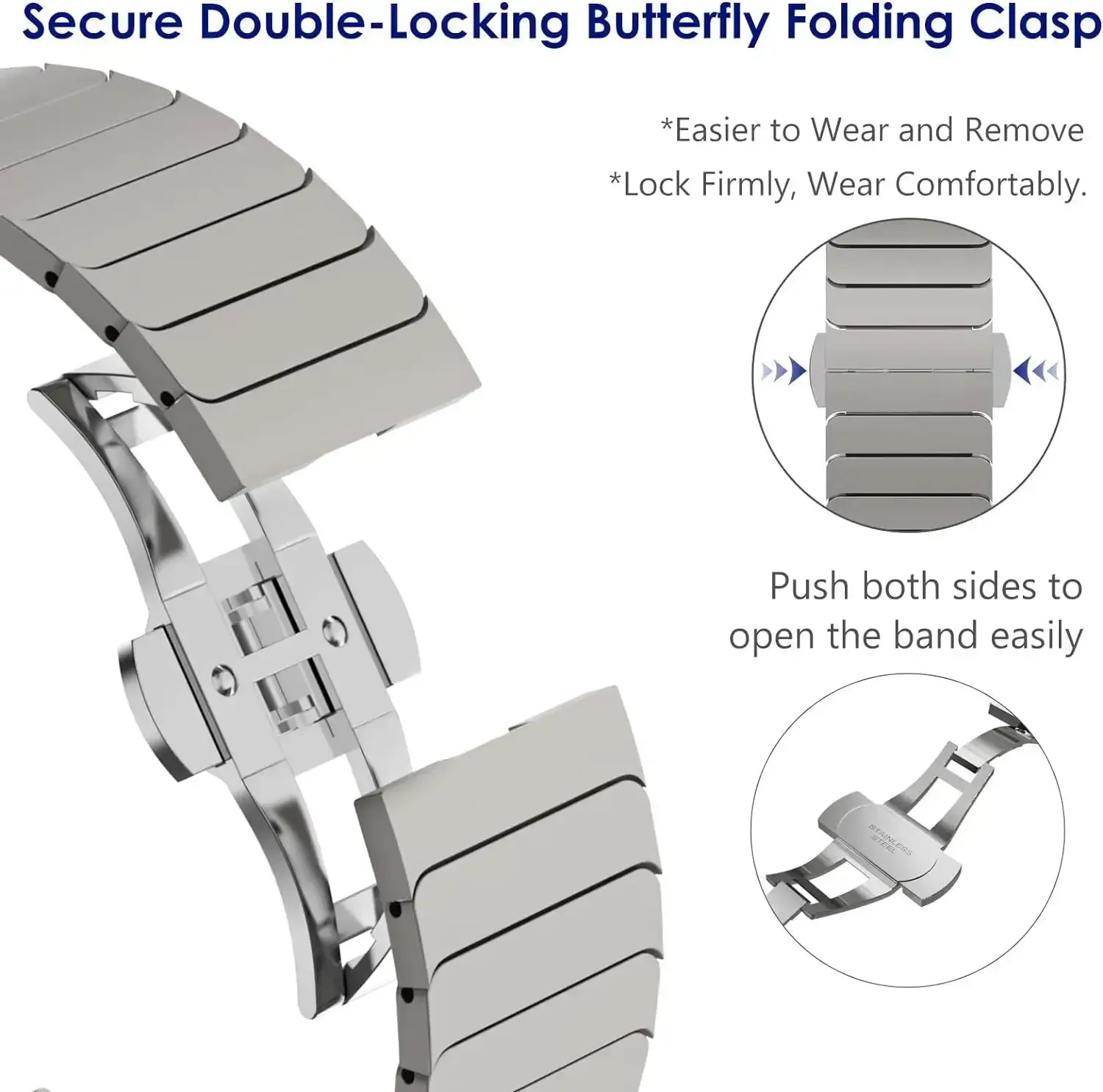 Stainless Steel Apple Watch Band - Stylish Durable Design sold by Zulily product image thumbnail 2