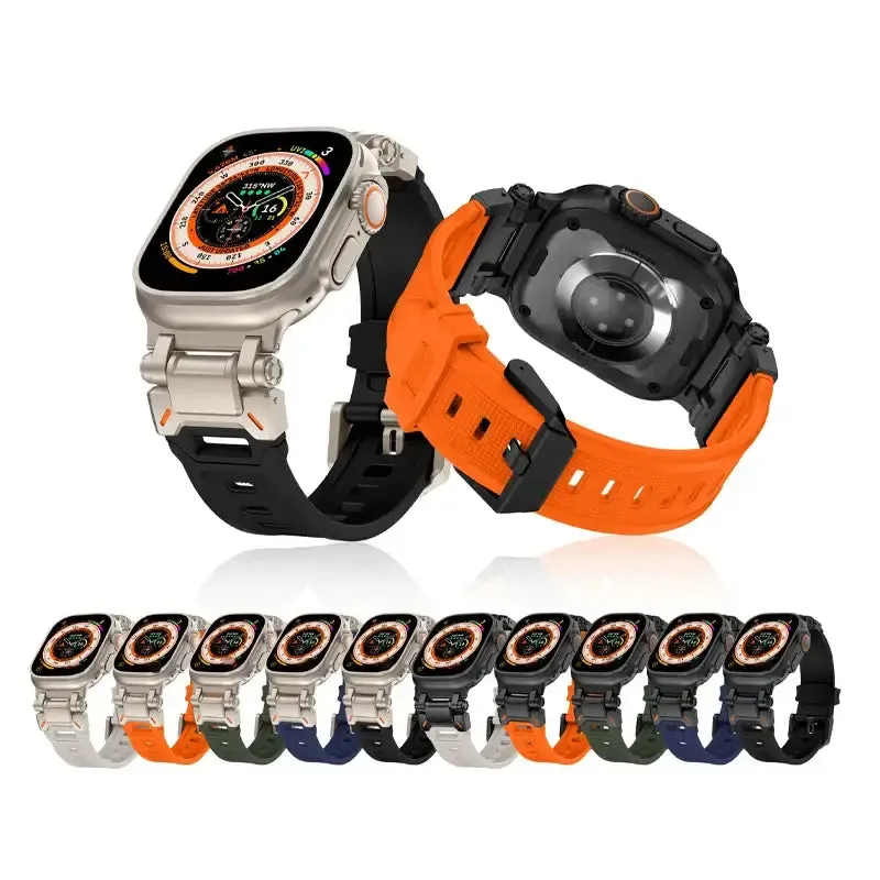 Apple Watch Silicone Metal Band - Premium Durable Strap sold by Zulily