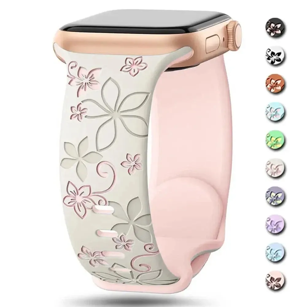 Apple Watch Silicone Band - Durable Floral Design Strap sold by Zulily
