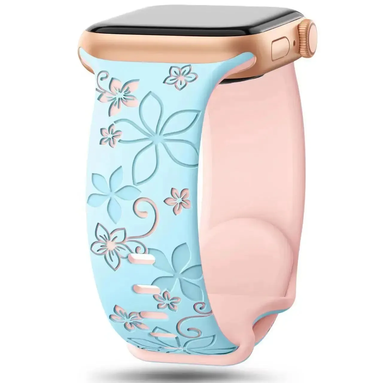 Apple Watch Silicone Band - Durable Floral Design Strap sold by Zulily product image thumbnail 3