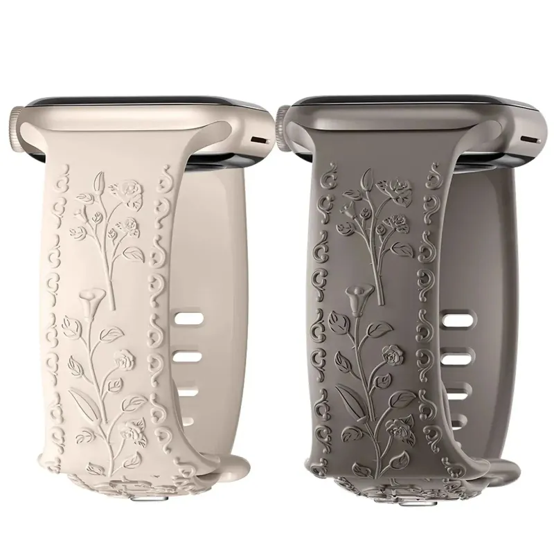 Apple Watch Silicone Band - Floral Engraved - Stylish Design made by Zulily