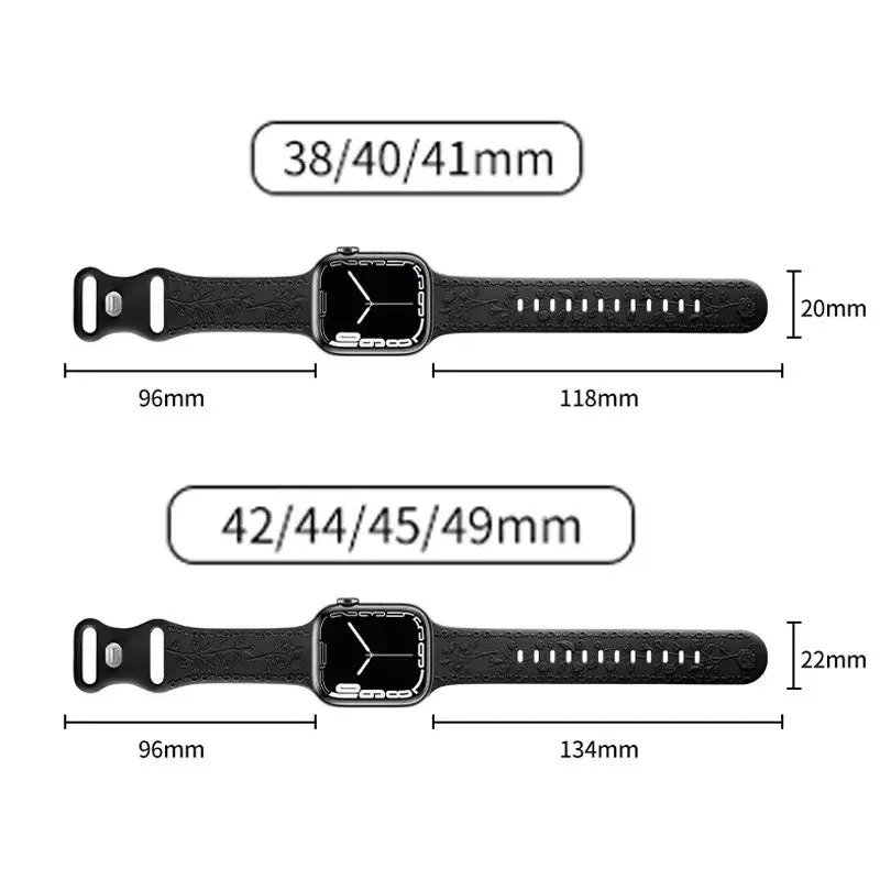 Apple Watch Silicone Band - Floral Engraved - Stylish Design sold by Zulily product image thumbnail 5