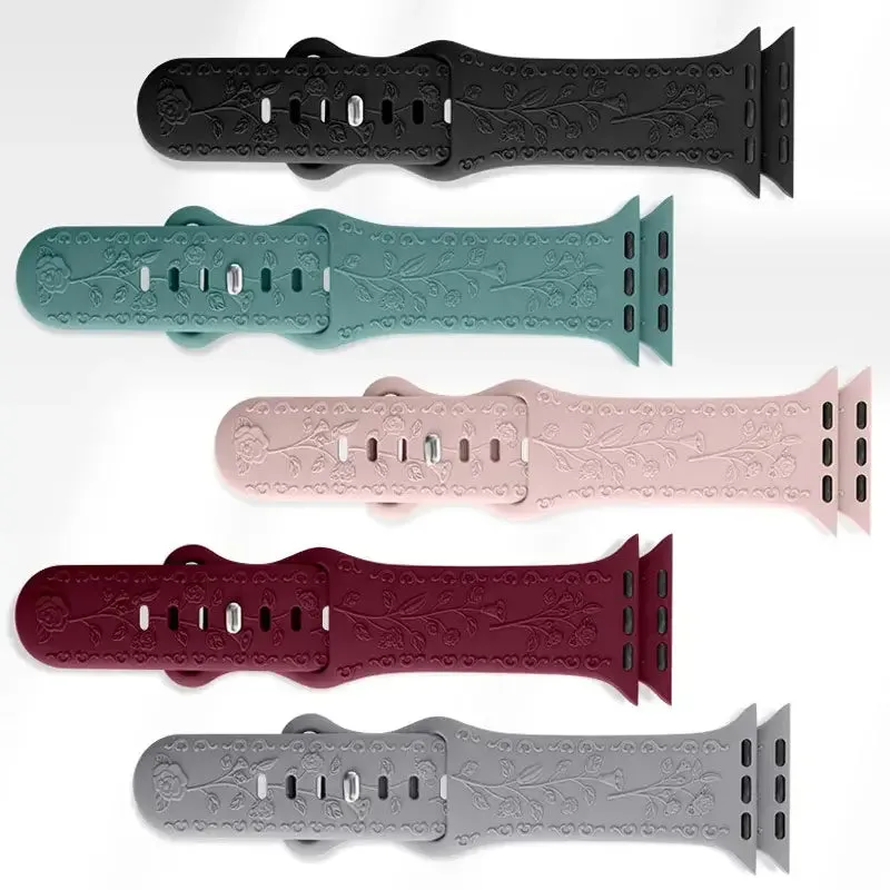 Apple Watch Silicone Band - Floral Engraved - Stylish Design sold by Zulily product image thumbnail 2
