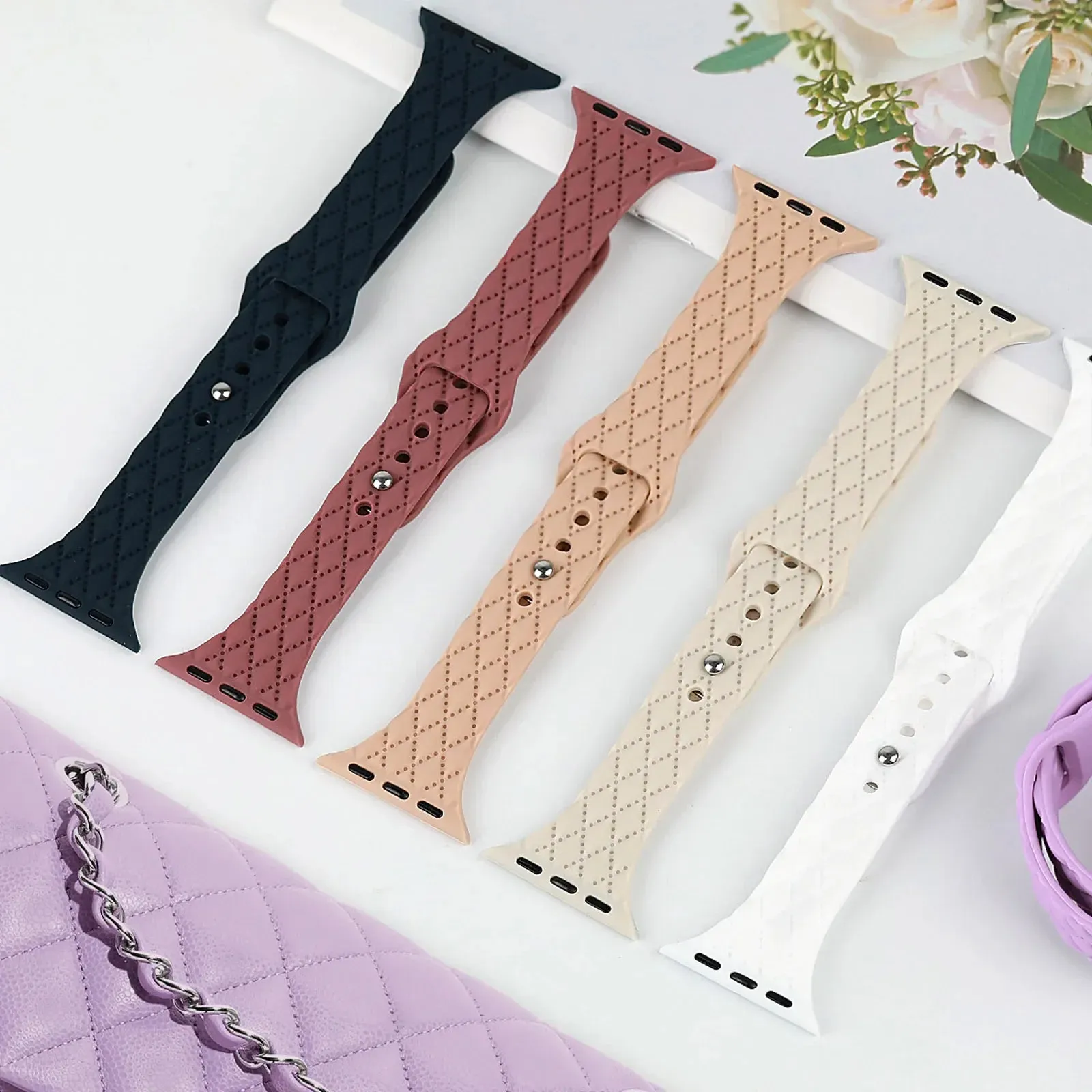 Apple Watch Silicone Strap - Slim Engraved Comfort Fit sold by Zulily product image thumbnail 3