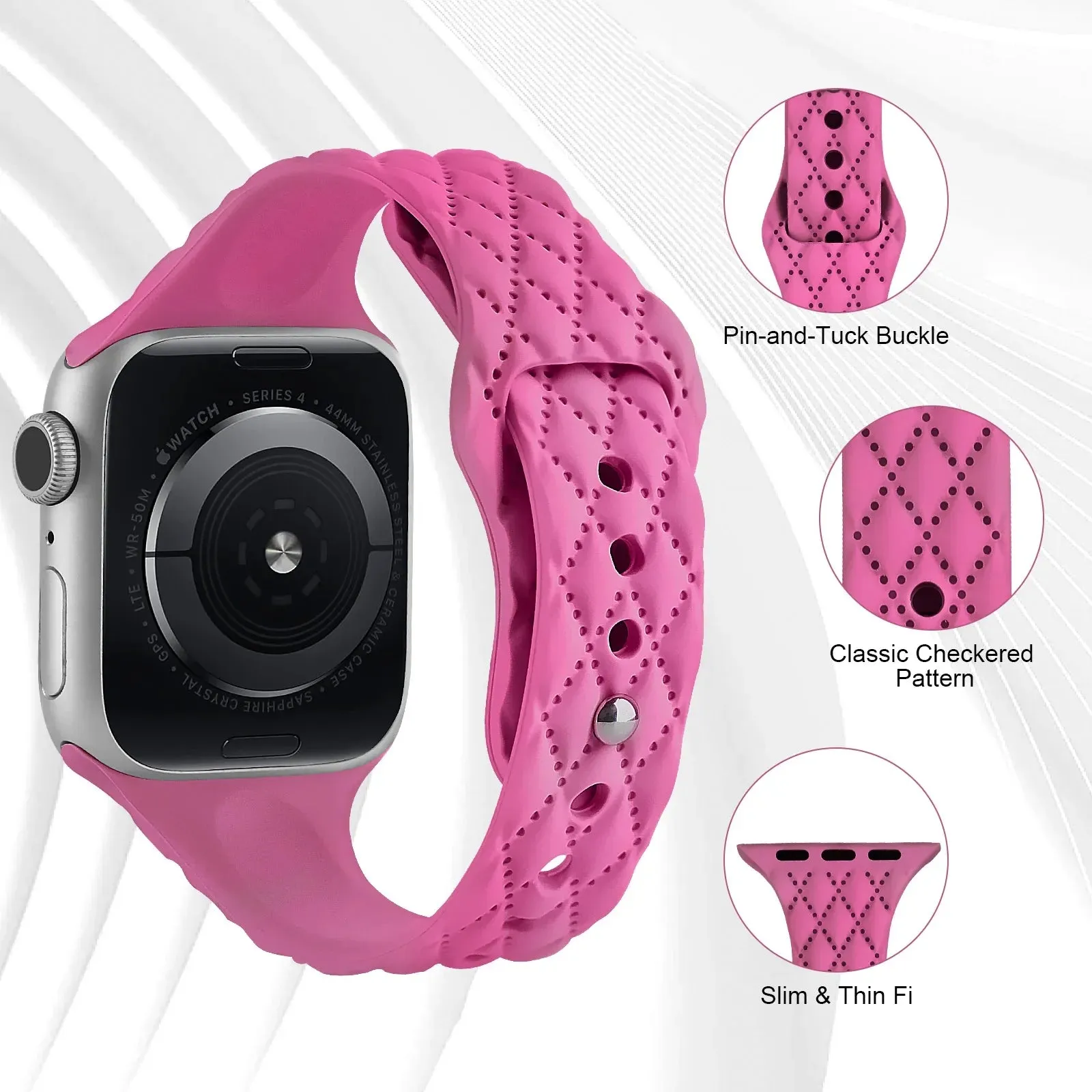 Apple Watch Silicone Strap - Slim Engraved Comfort Fit sold by Zulily product image thumbnail 2