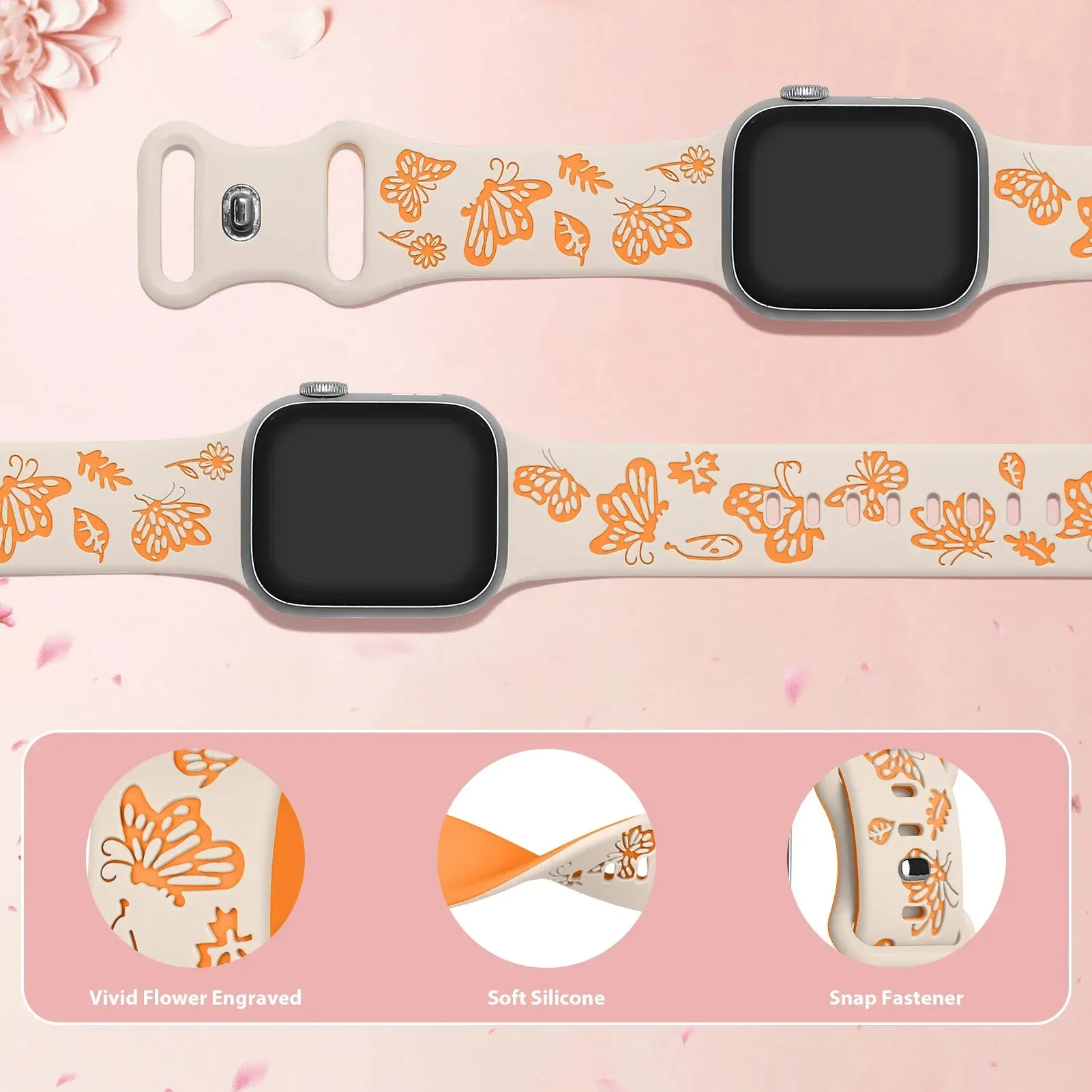 Apple Watch Engraved Silicone Strap - Comfortable Waterproof Band sold by Zulily product image thumbnail 4