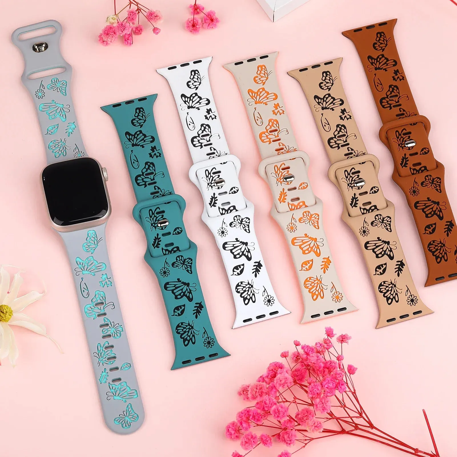 Apple Watch Engraved Silicone Strap - Comfortable Waterproof Band sold by Zulily product image thumbnail 3