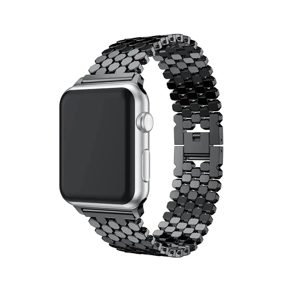Apple Watch Stainless Steel Strap - Sleek Fish-Scale Design sold by Zulily product image thumbnail 3