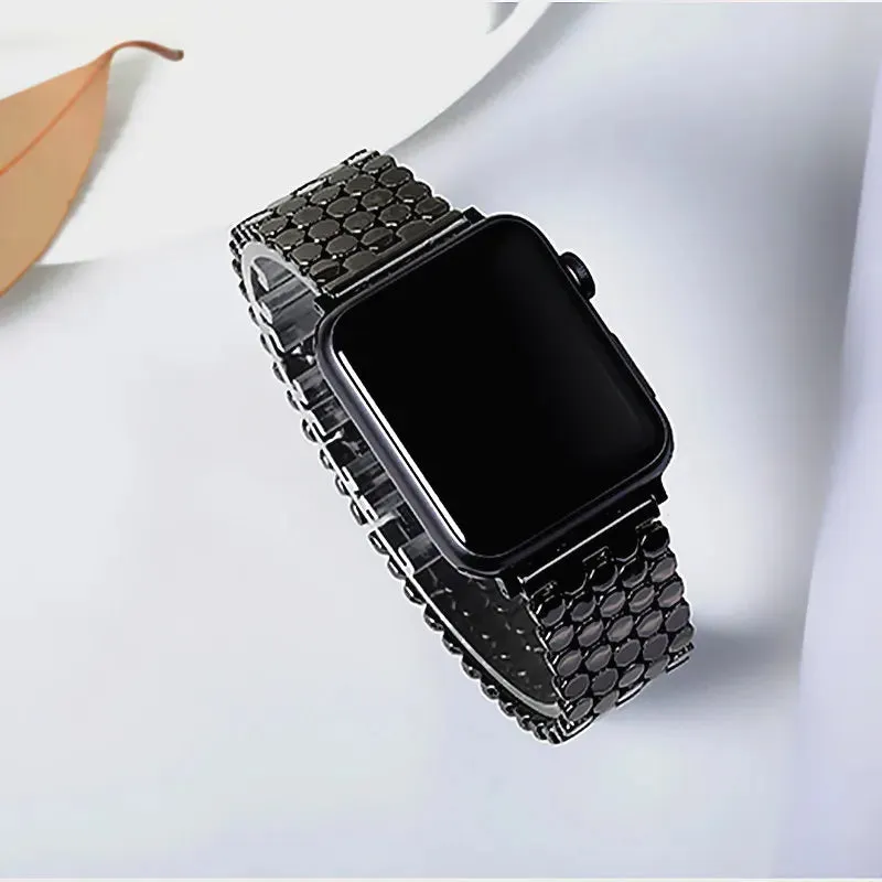 Apple Watch Stainless Steel Strap - Sleek Fish-Scale Design sold by Zulily product image thumbnail 4