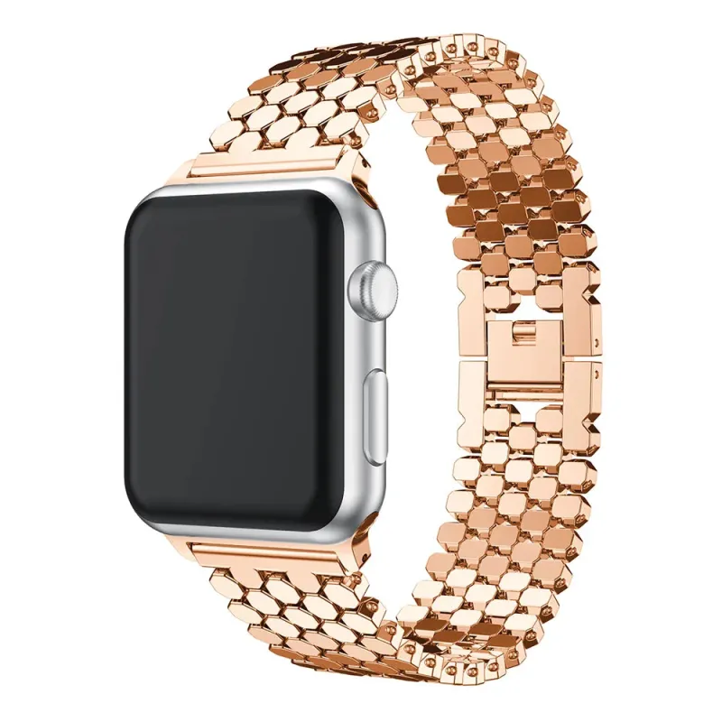 Apple Watch Stainless Steel Strap - Sleek Fish-Scale Design made by Zulily