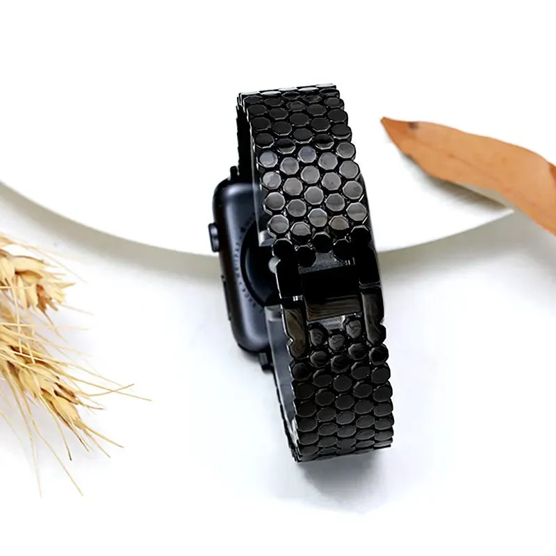 Apple Watch Stainless Steel Strap - Sleek Fish-Scale Design sold by Zulily product image thumbnail 5