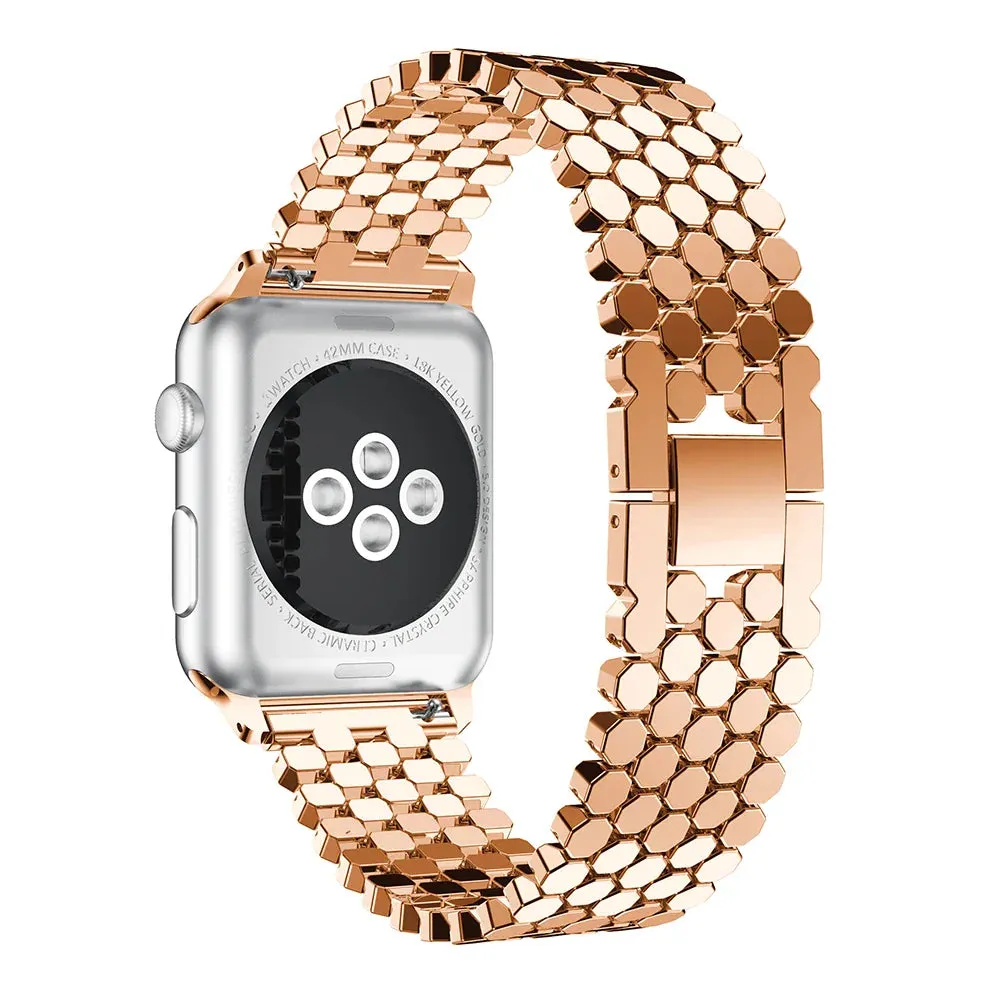 Apple Watch Stainless Steel Strap - Sleek Fish-Scale Design sold by Zulily product image thumbnail 2