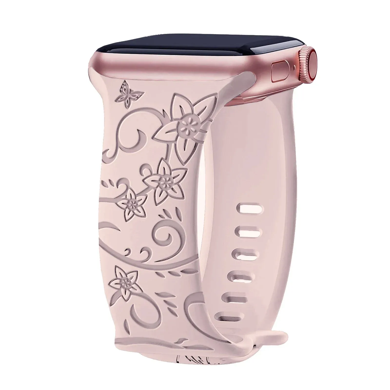 Apple Watch Silicone Strap - Floral Engraved, Soft and Waterproof sold by Zulily product image thumbnail 5