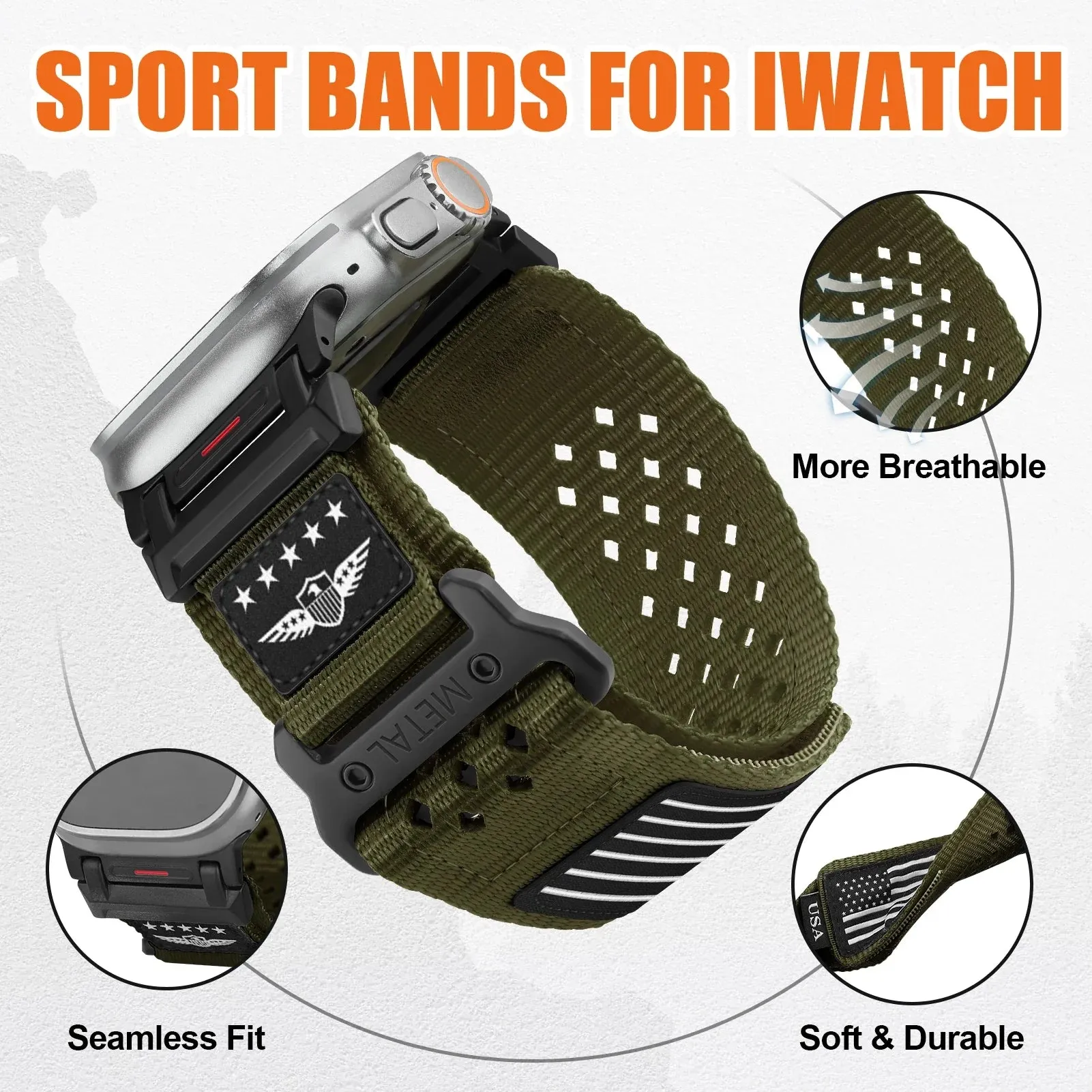 Apple Watch Nylon Band - Sport Loop - Breathable and Durable sold by Zulily product image thumbnail 3