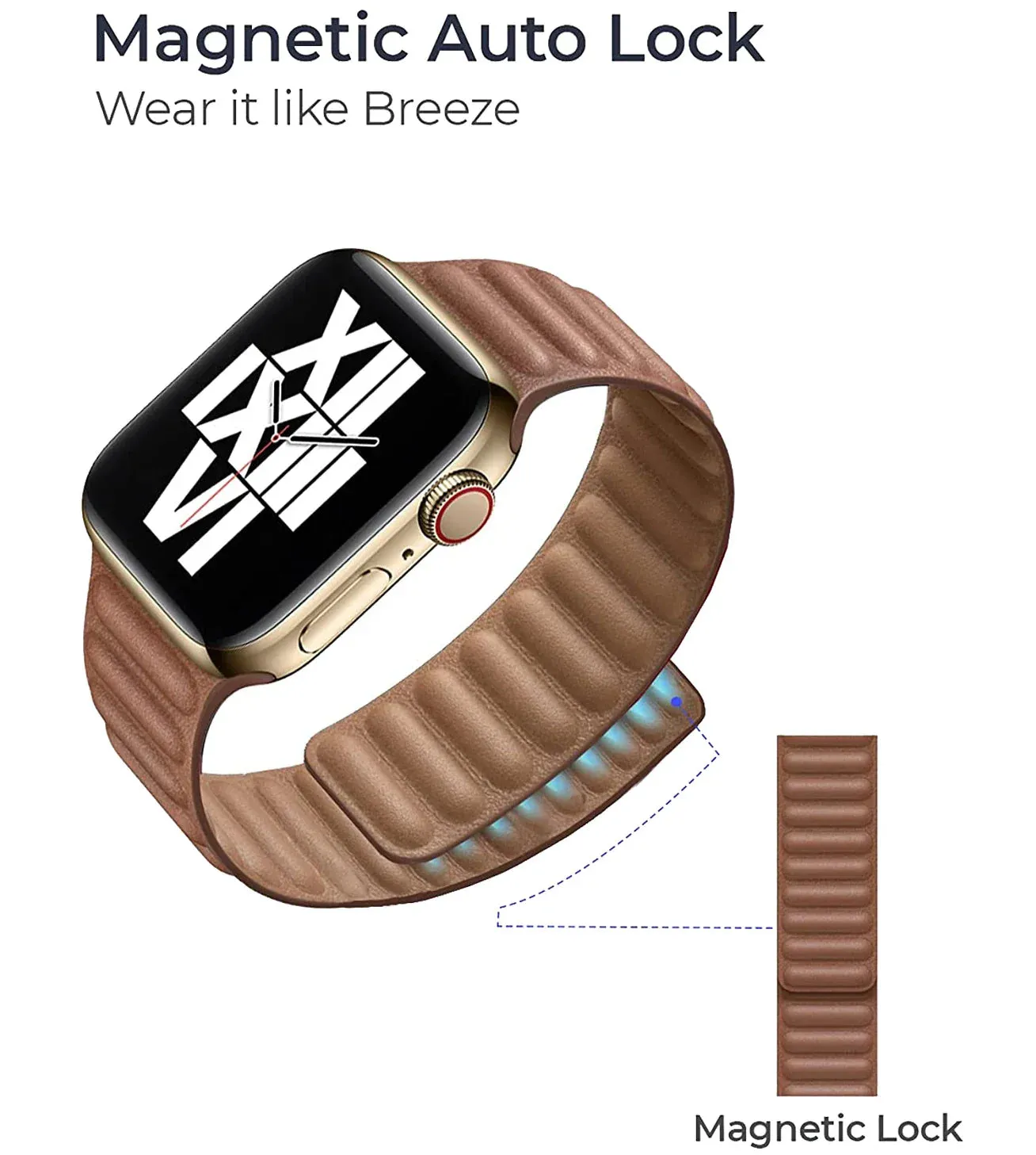 Apple Watch Leather Band - Premium Magnetic Loop Strap sold by Zulily product image thumbnail 3
