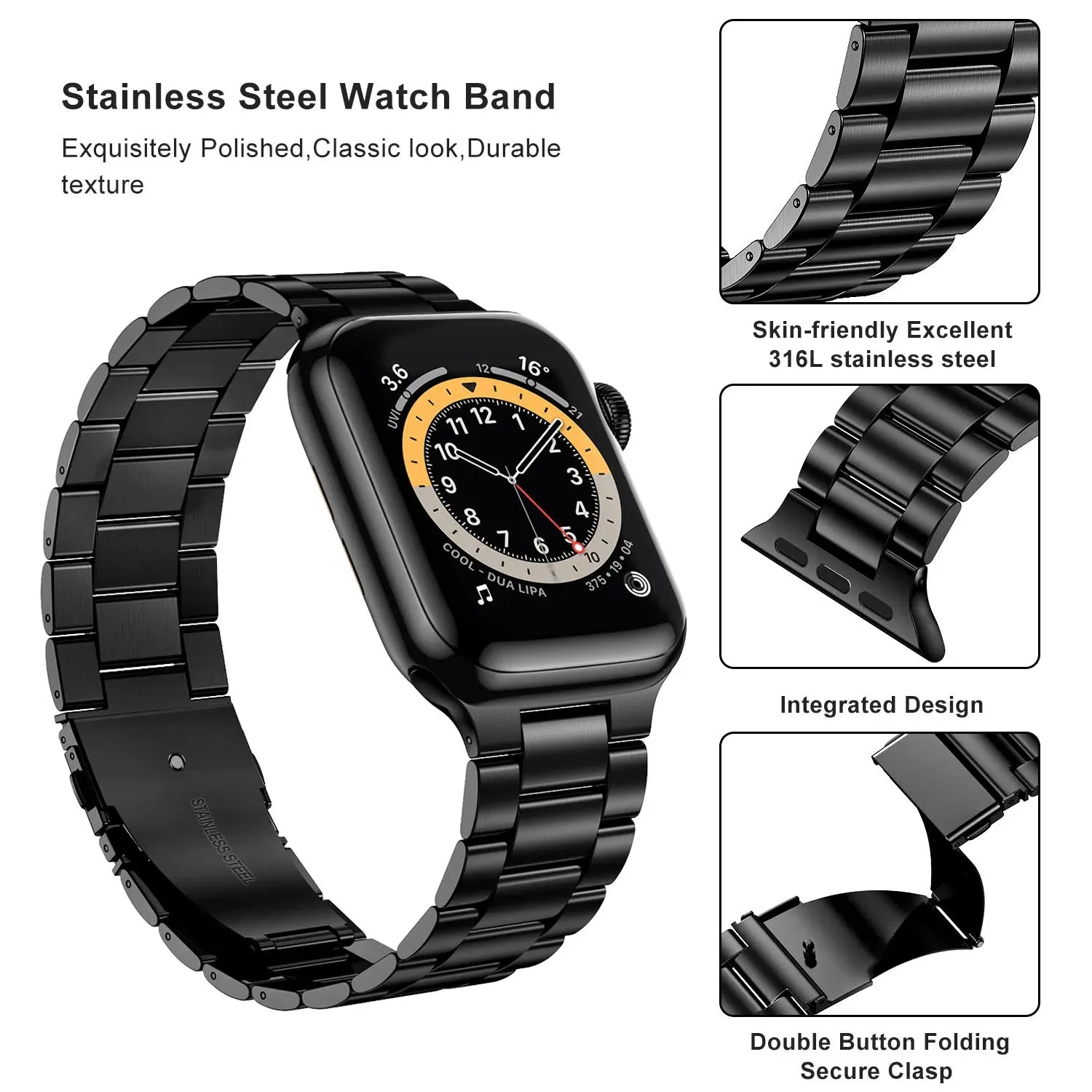 Apple Watch Stainless Steel Band - Premium Metal Bracelet sold by Zulily product image thumbnail 3