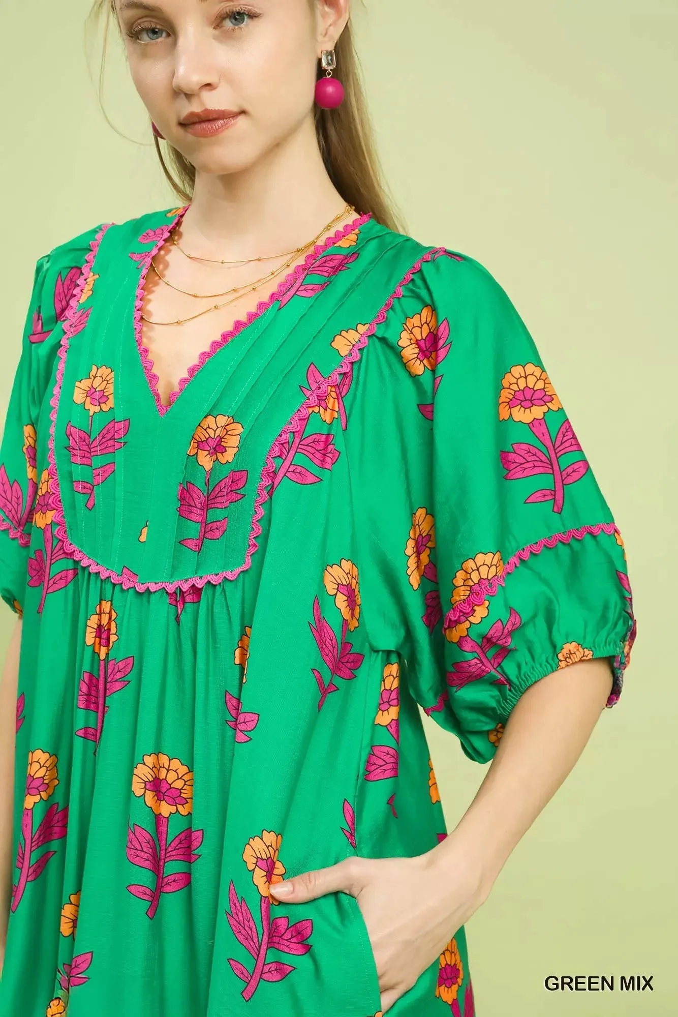 Umgee Floral Print Midi Dress sold by Zulily product image thumbnail 5